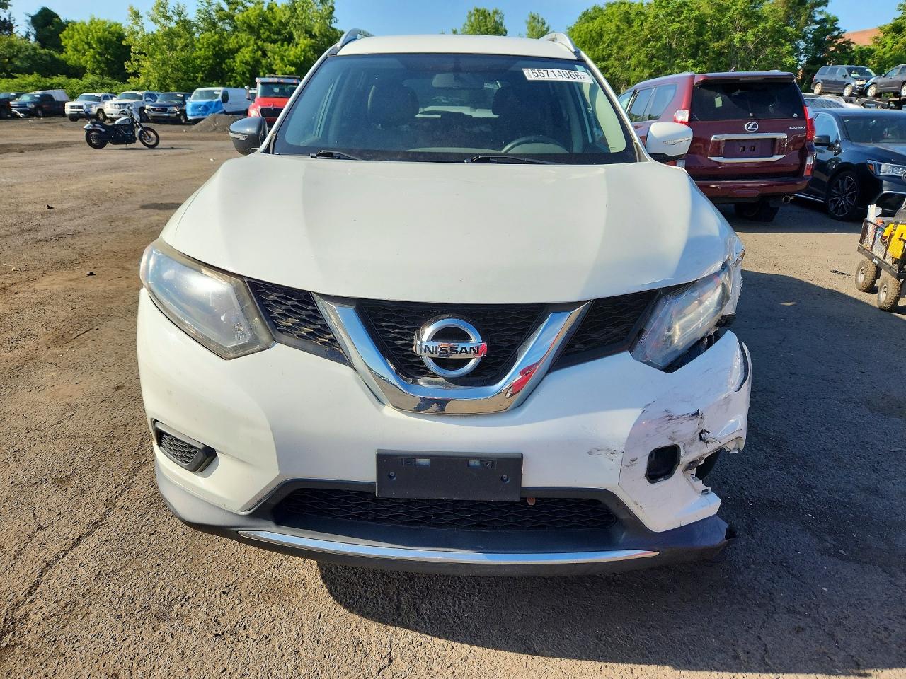 2015 Nissan Rogue Sv White vin: KNMAT2MV4FP573500