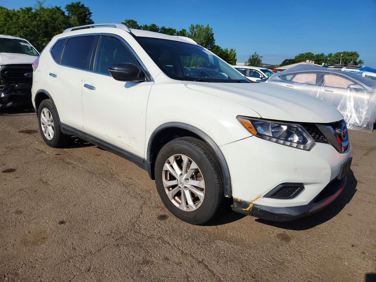 2015 Nissan Rogue Sv White vin: KNMAT2MV4FP573500