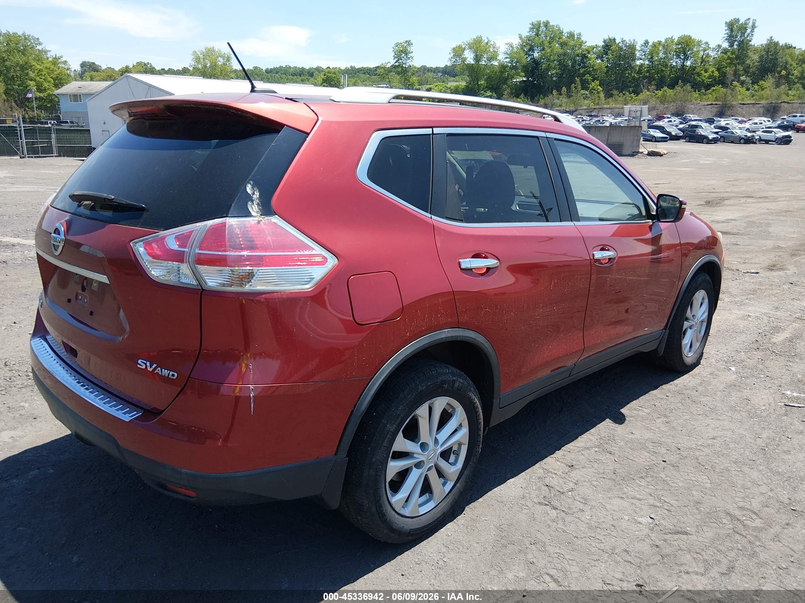 2015 Nissan Rogue Sv Темно-бордовый vin: KNMAT2MV4FP574503