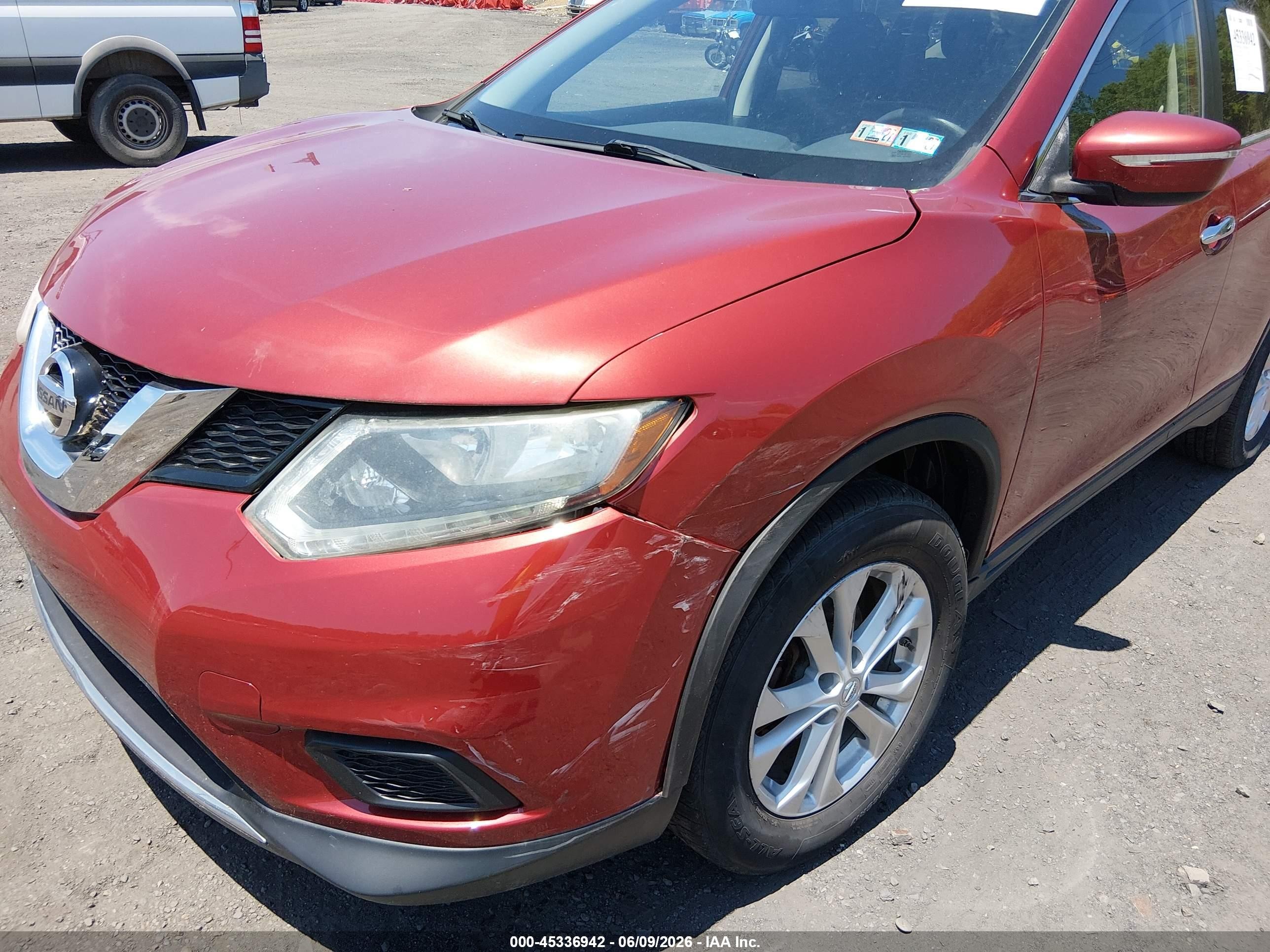 2015 Nissan Rogue Sv Темно-бордовый vin: KNMAT2MV4FP574503