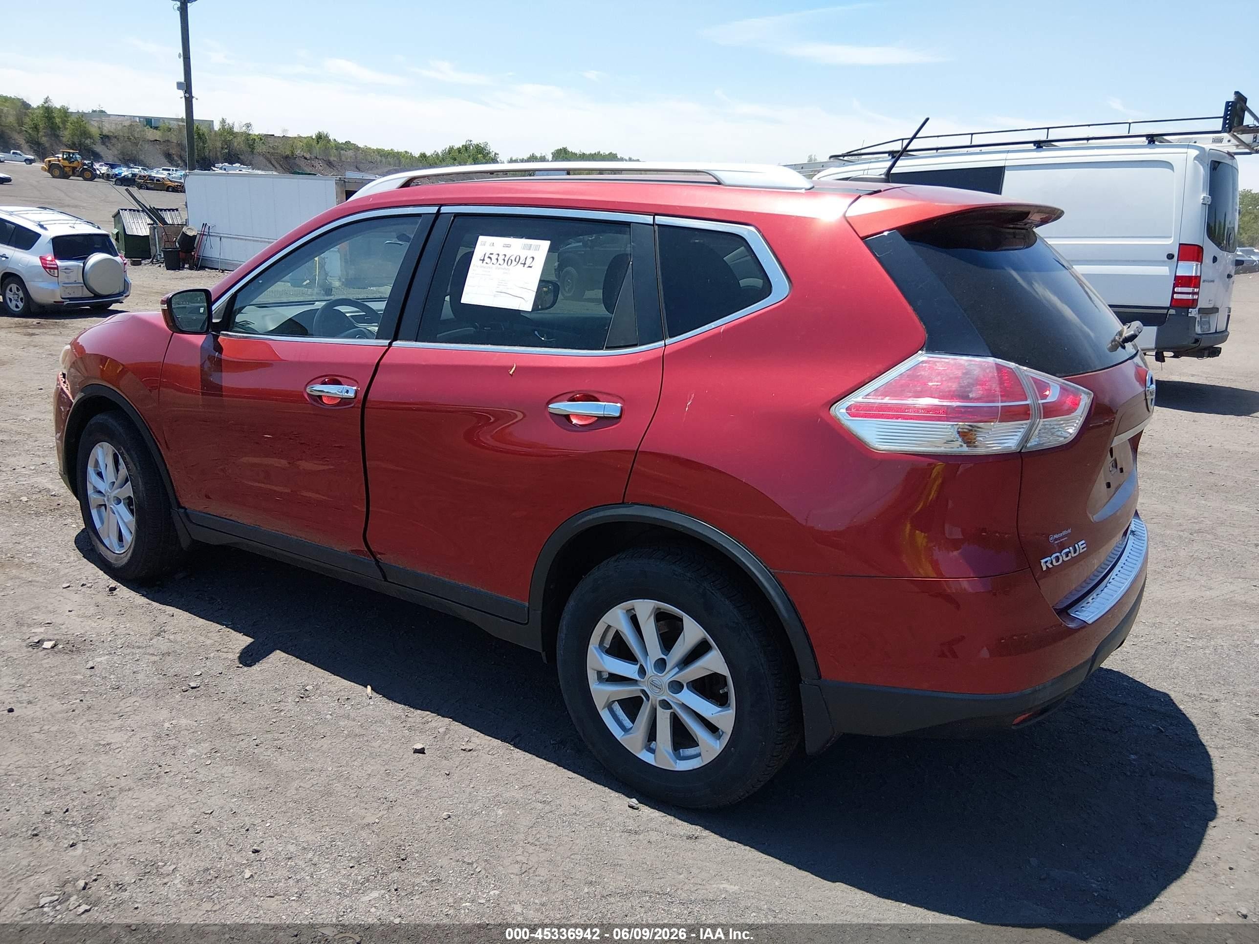 2015 Nissan Rogue Sv Темно-бордовый vin: KNMAT2MV4FP574503