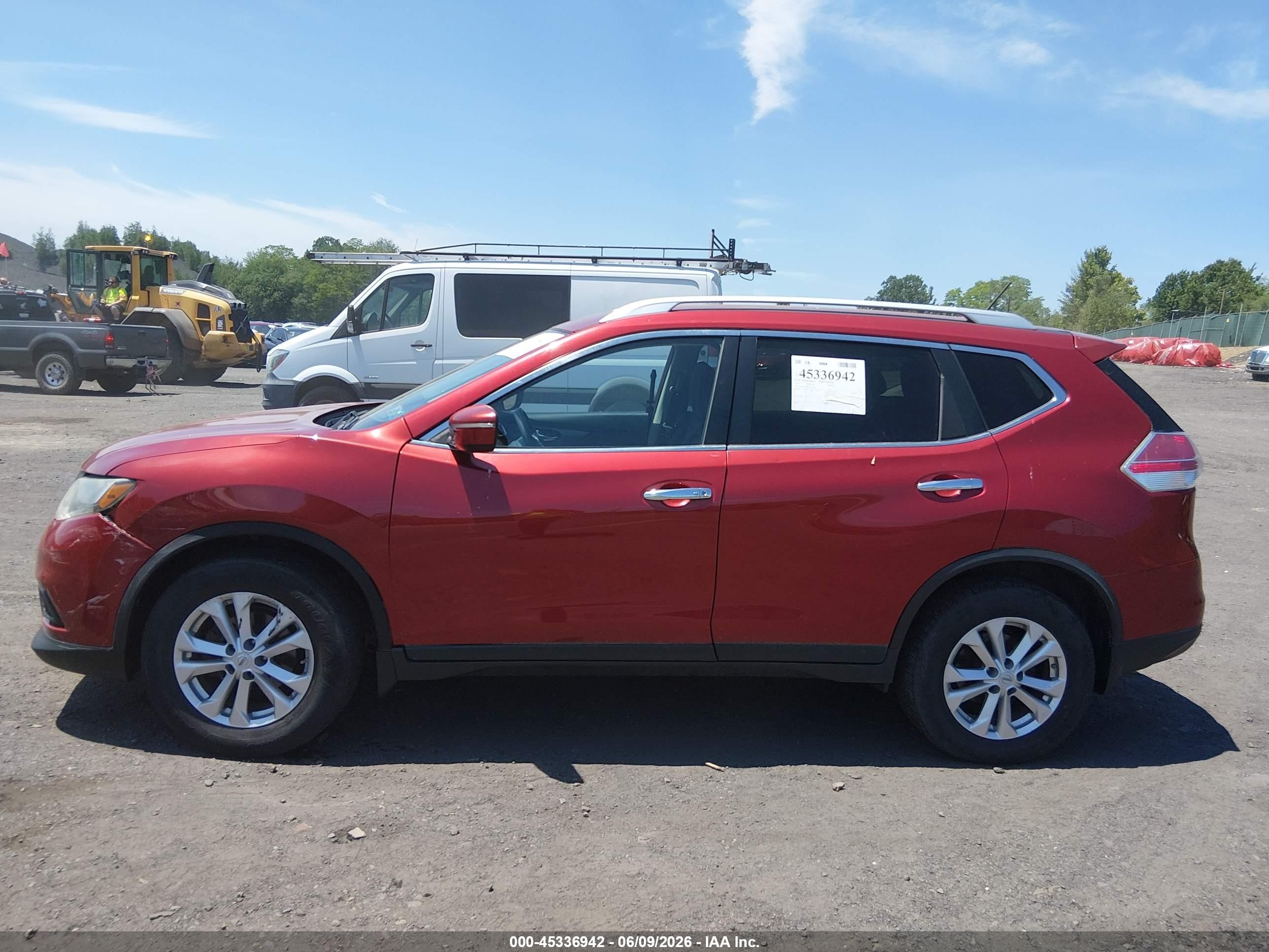 2015 Nissan Rogue Sv Темно-бордовый vin: KNMAT2MV4FP574503