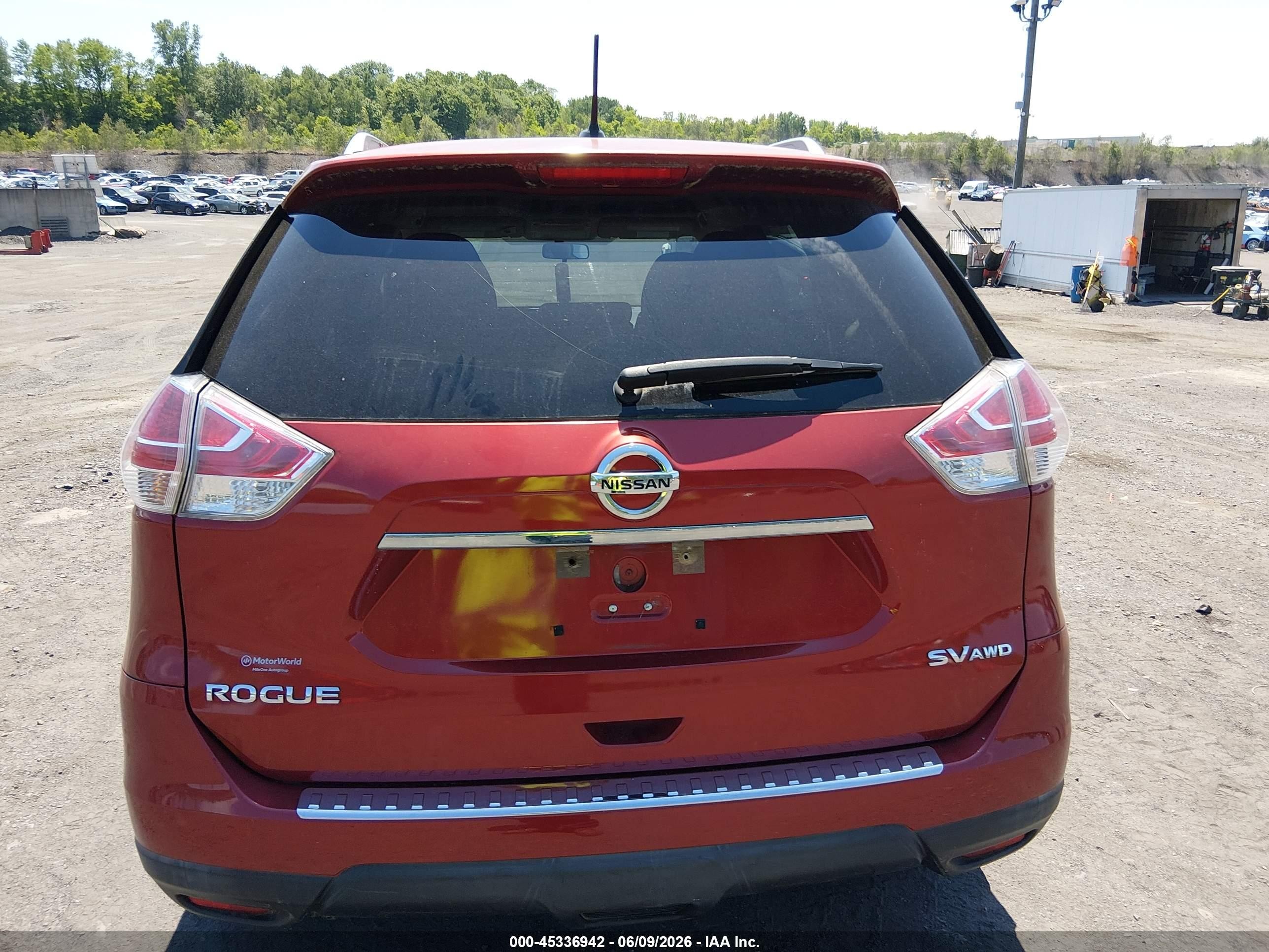 2015 Nissan Rogue Sv Темно-бордовый vin: KNMAT2MV4FP574503