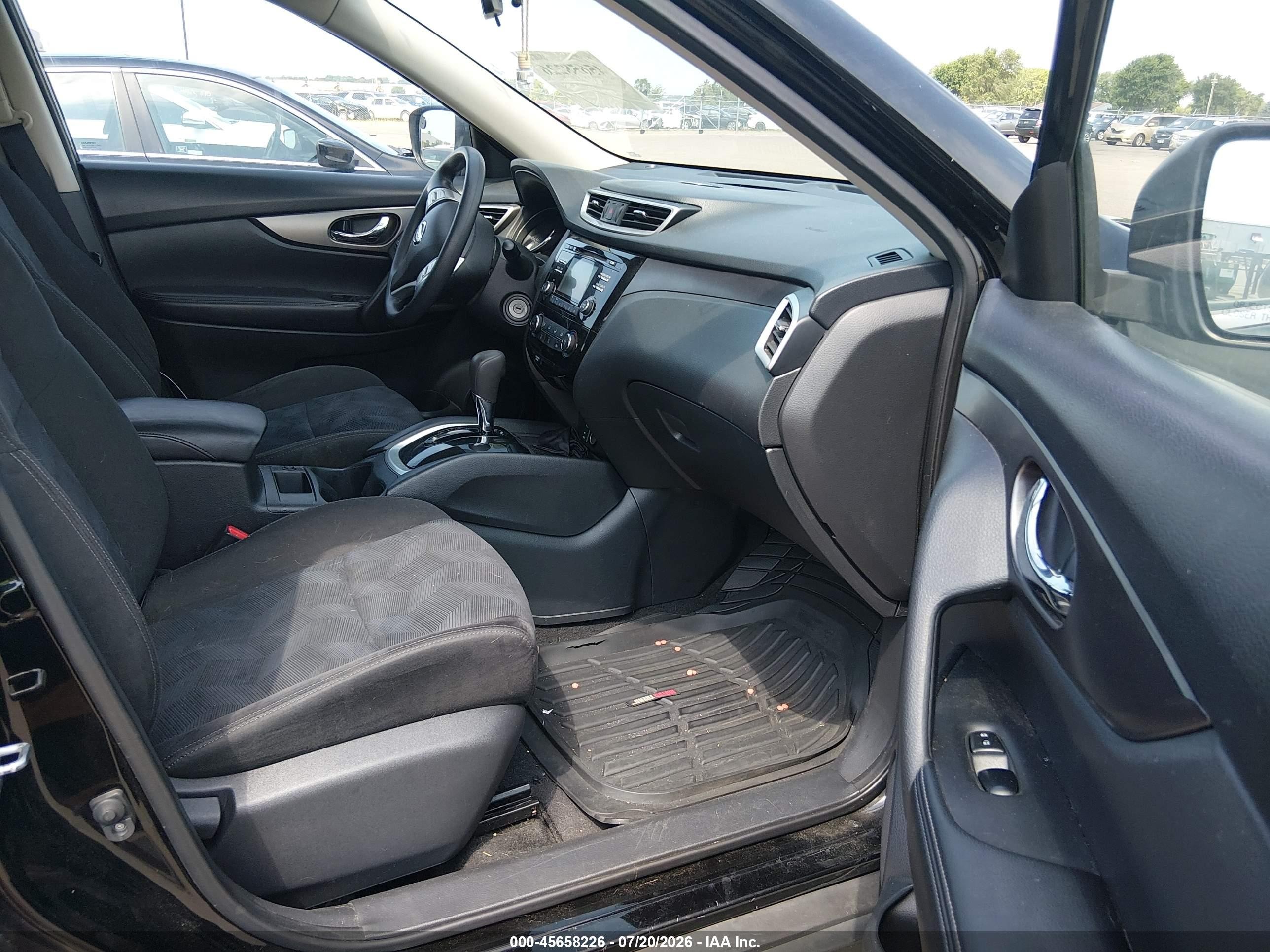 2015 Nissan Rogue S Черный vin: KNMAT2MV4FP580933