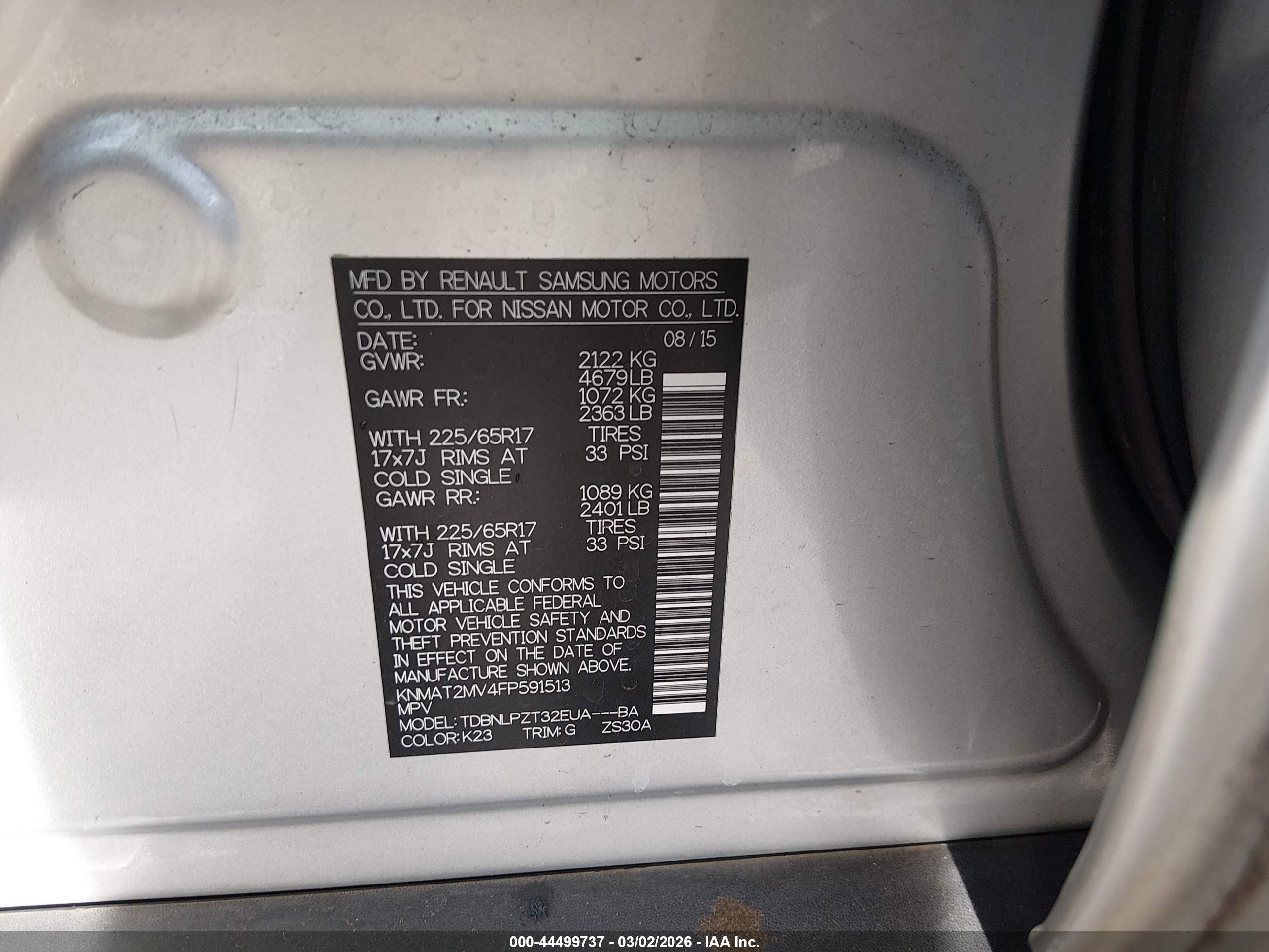 2015 Nissan Rogue S Silver vin: KNMAT2MV4FP591513
