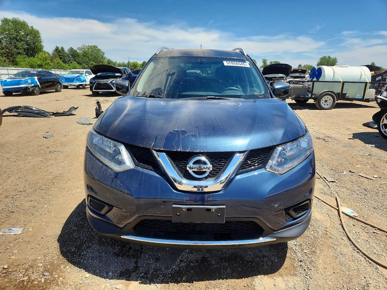 2016 Nissan Rogue Sv Blue vin: KNMAT2MV4GP700134