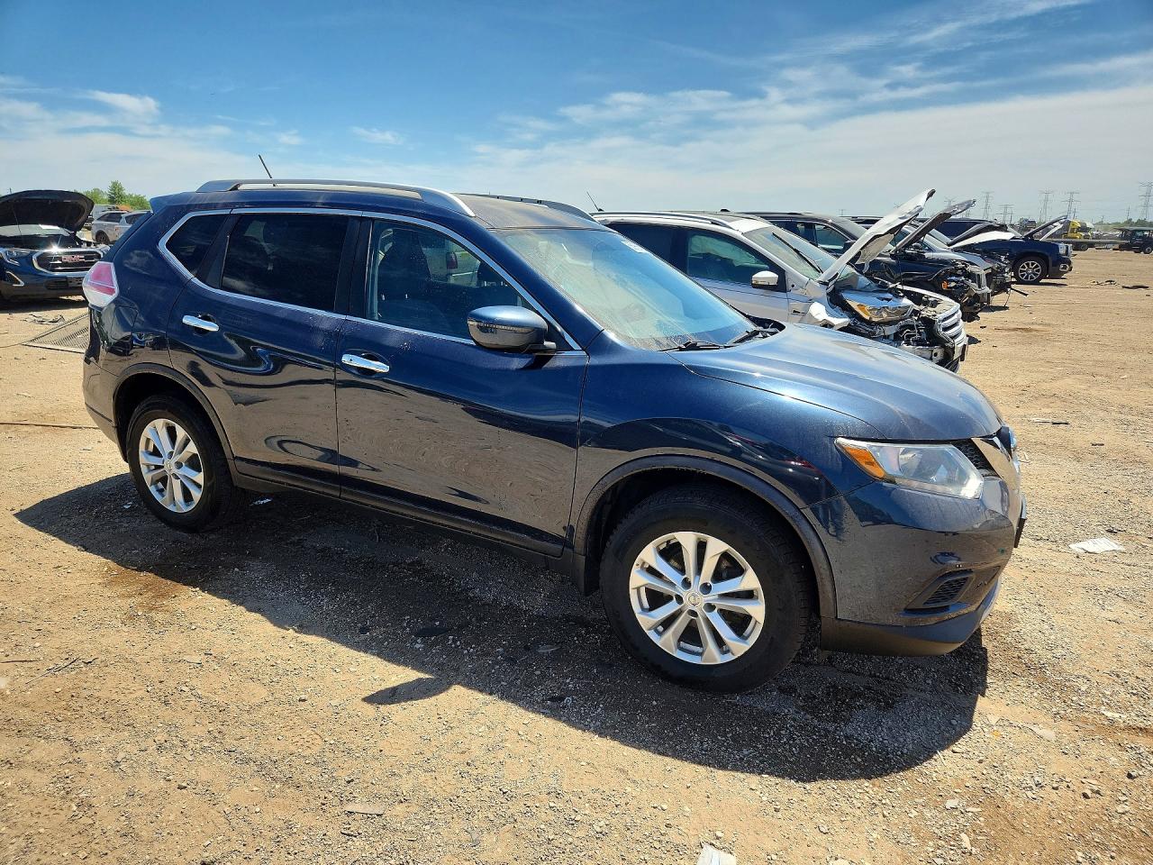 2016 Nissan Rogue Sv Blue vin: KNMAT2MV4GP700134