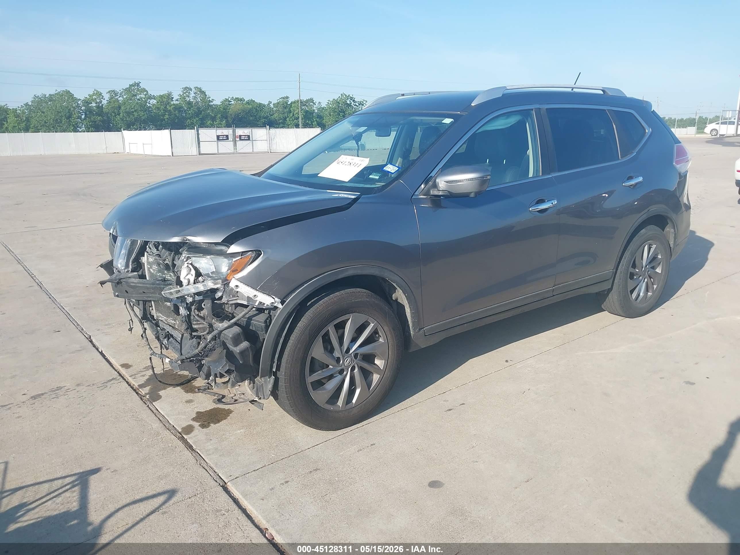 2016 Nissan Rogue Sl Серый vin: KNMAT2MV4GP728449