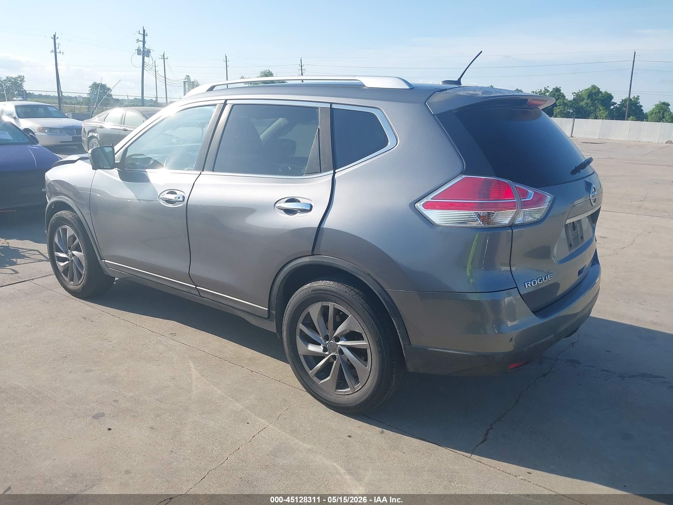2016 Nissan Rogue Sl Серый vin: KNMAT2MV4GP728449