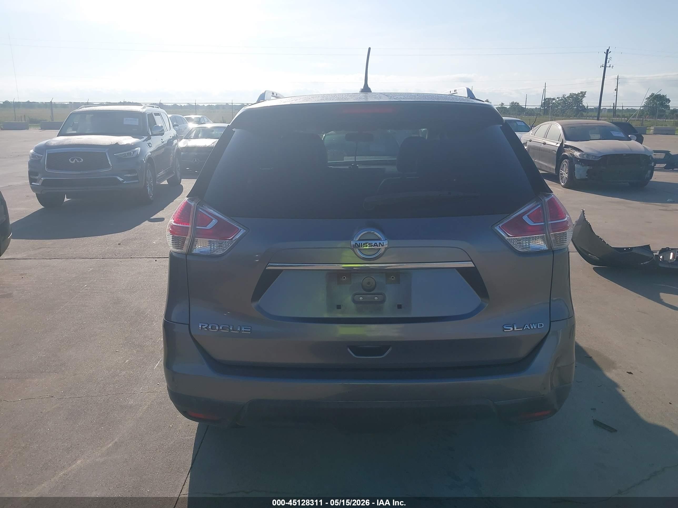 2016 Nissan Rogue Sl Серый vin: KNMAT2MV4GP728449