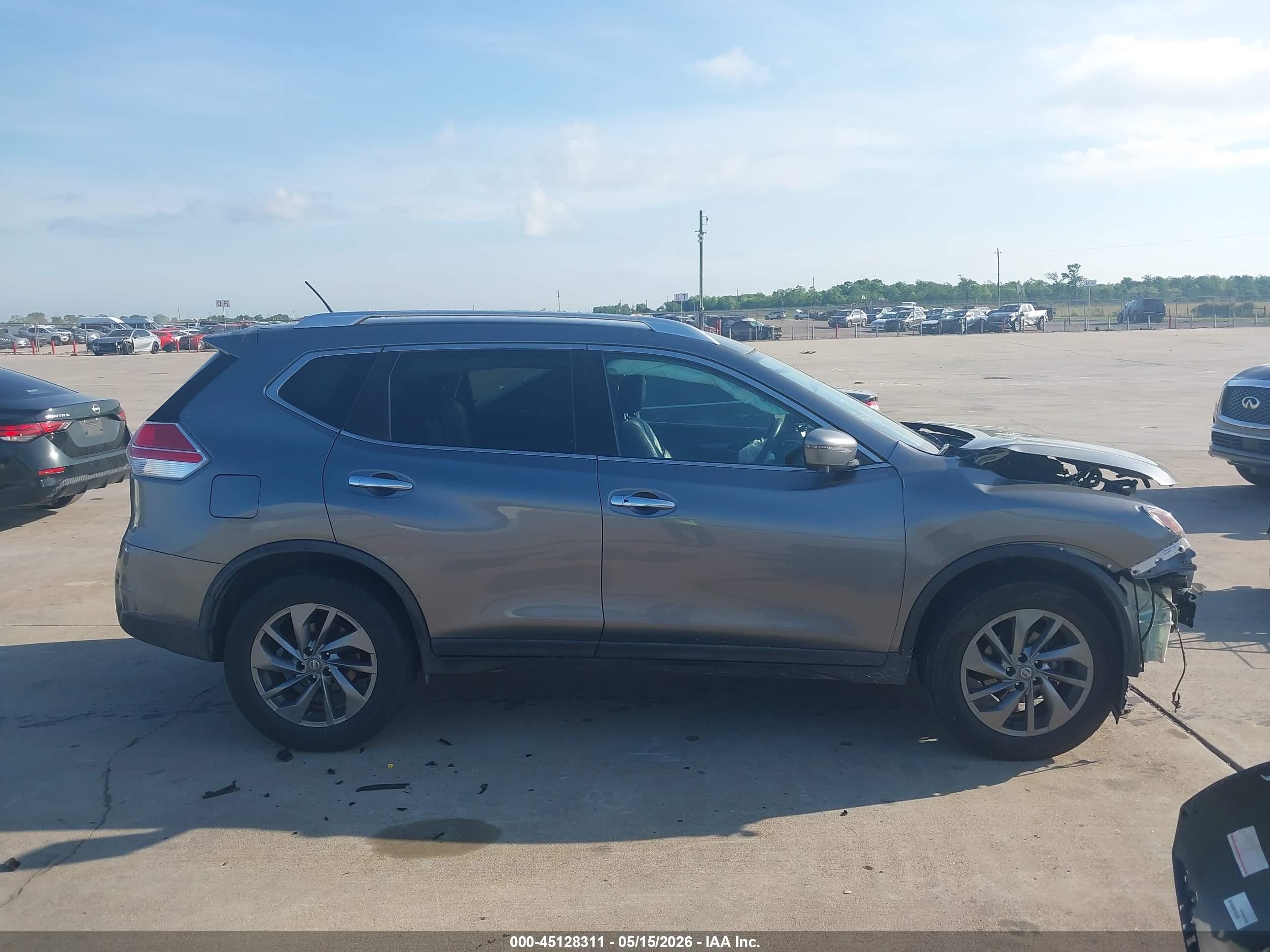 2016 Nissan Rogue Sl Серый vin: KNMAT2MV4GP728449
