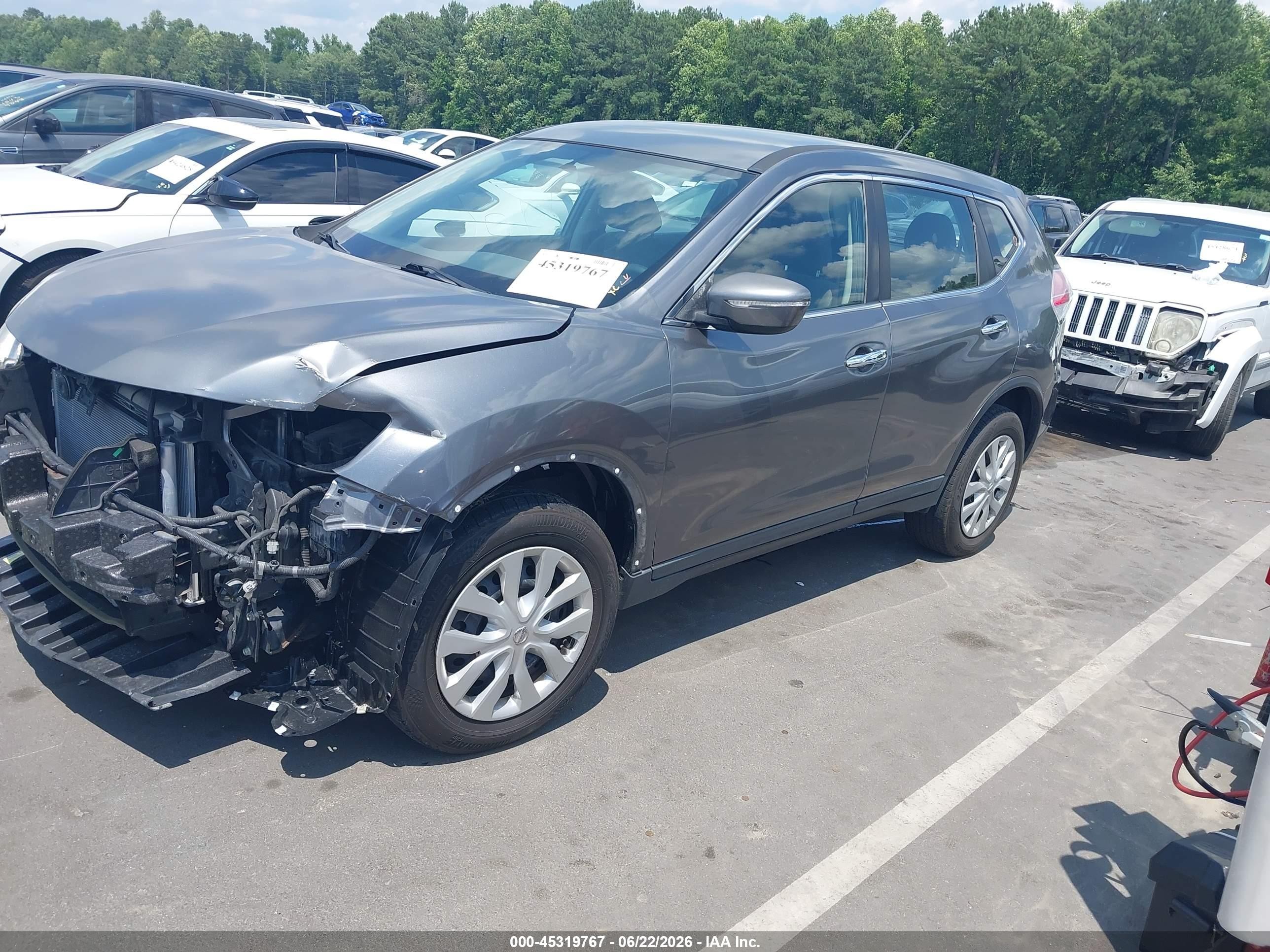2015 Nissan Rogue S Gray vin: KNMAT2MV5FP515959