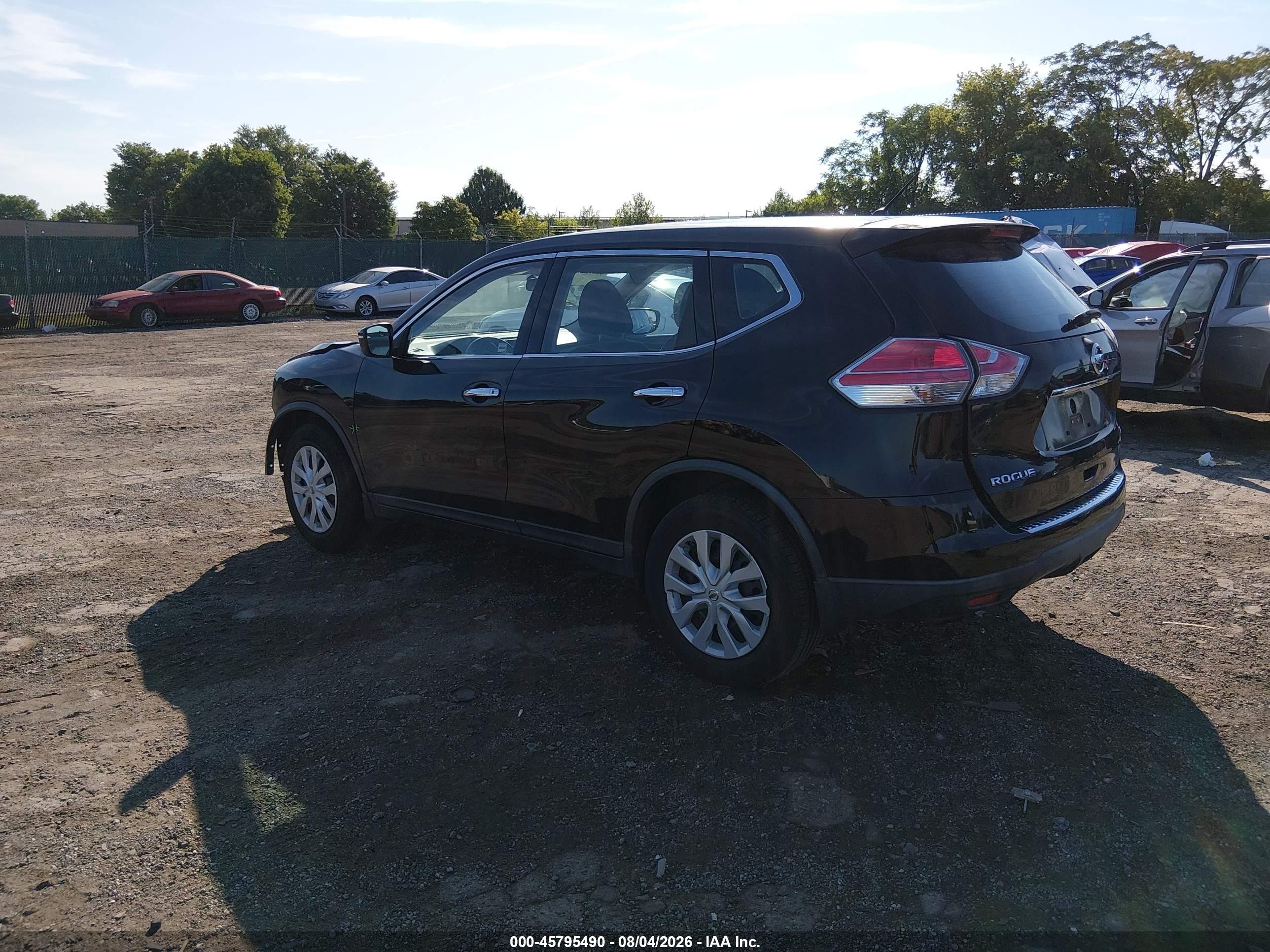2015 Nissan Rogue S Black vin: KNMAT2MV5FP516805