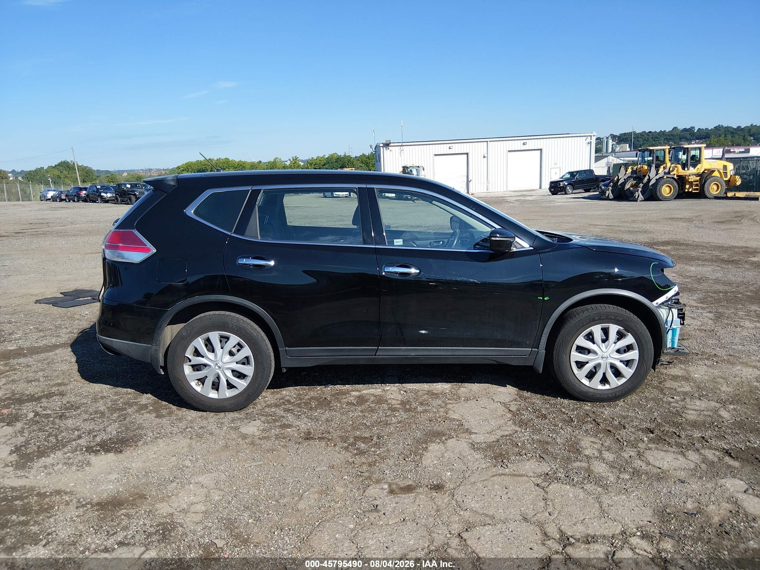 2015 Nissan Rogue S Black vin: KNMAT2MV5FP516805