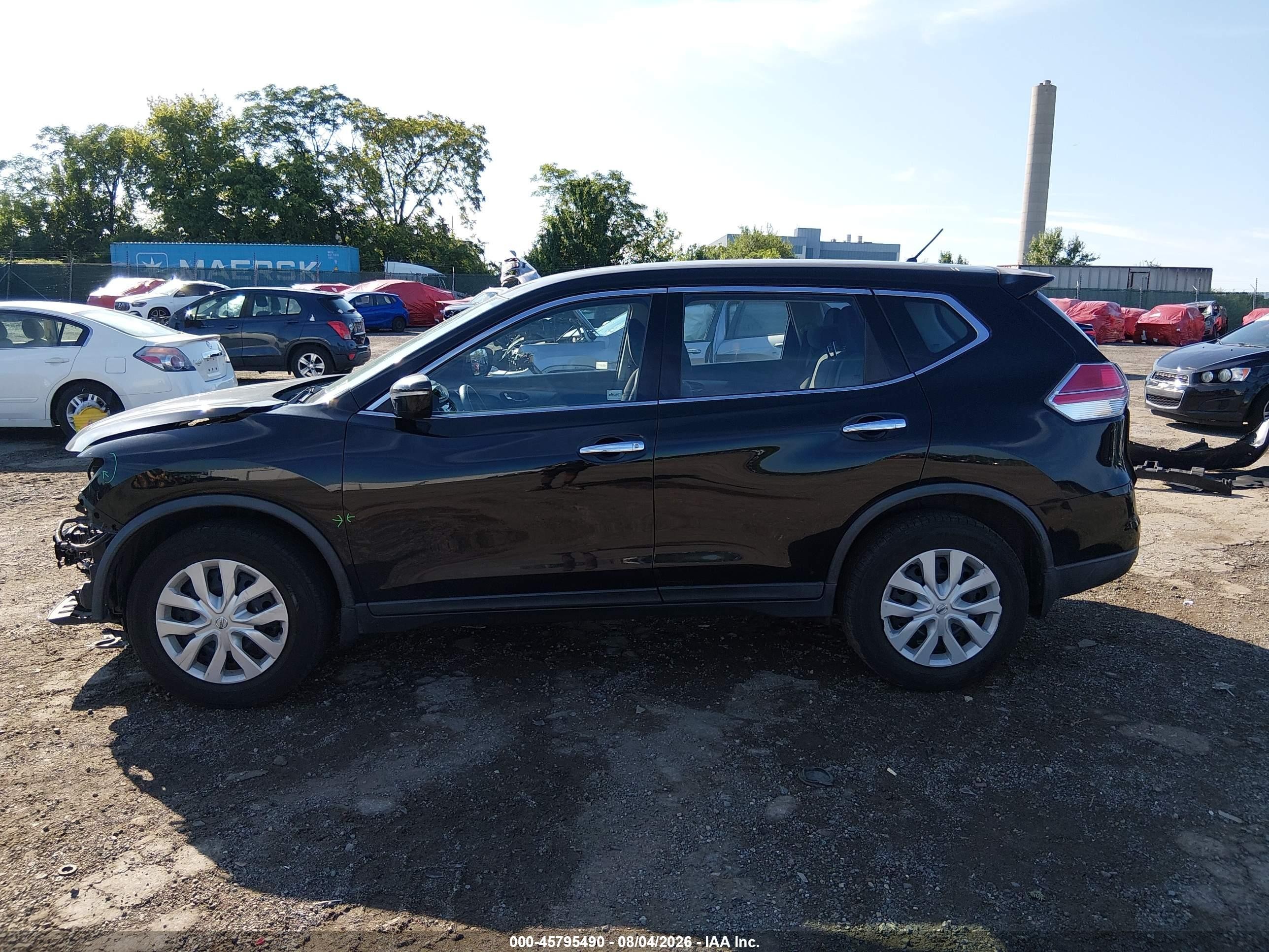 2015 Nissan Rogue S Black vin: KNMAT2MV5FP516805