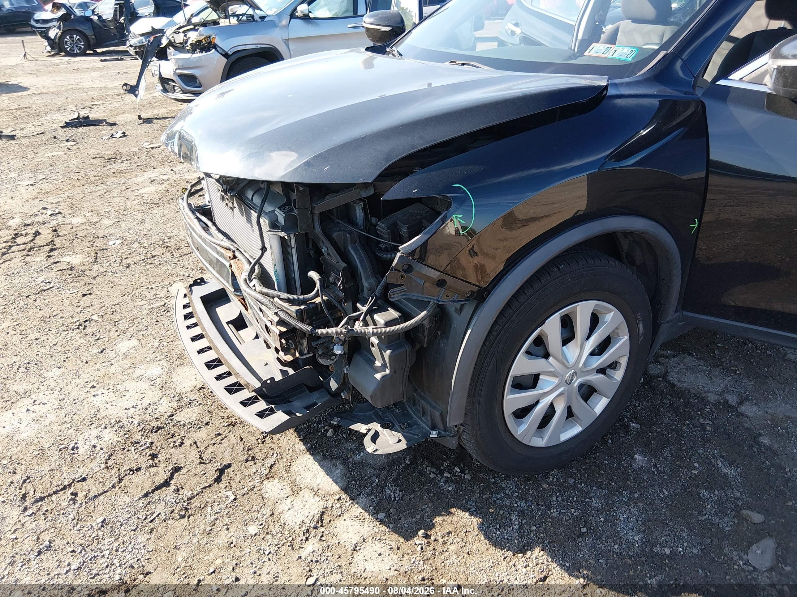 2015 Nissan Rogue S Black vin: KNMAT2MV5FP516805