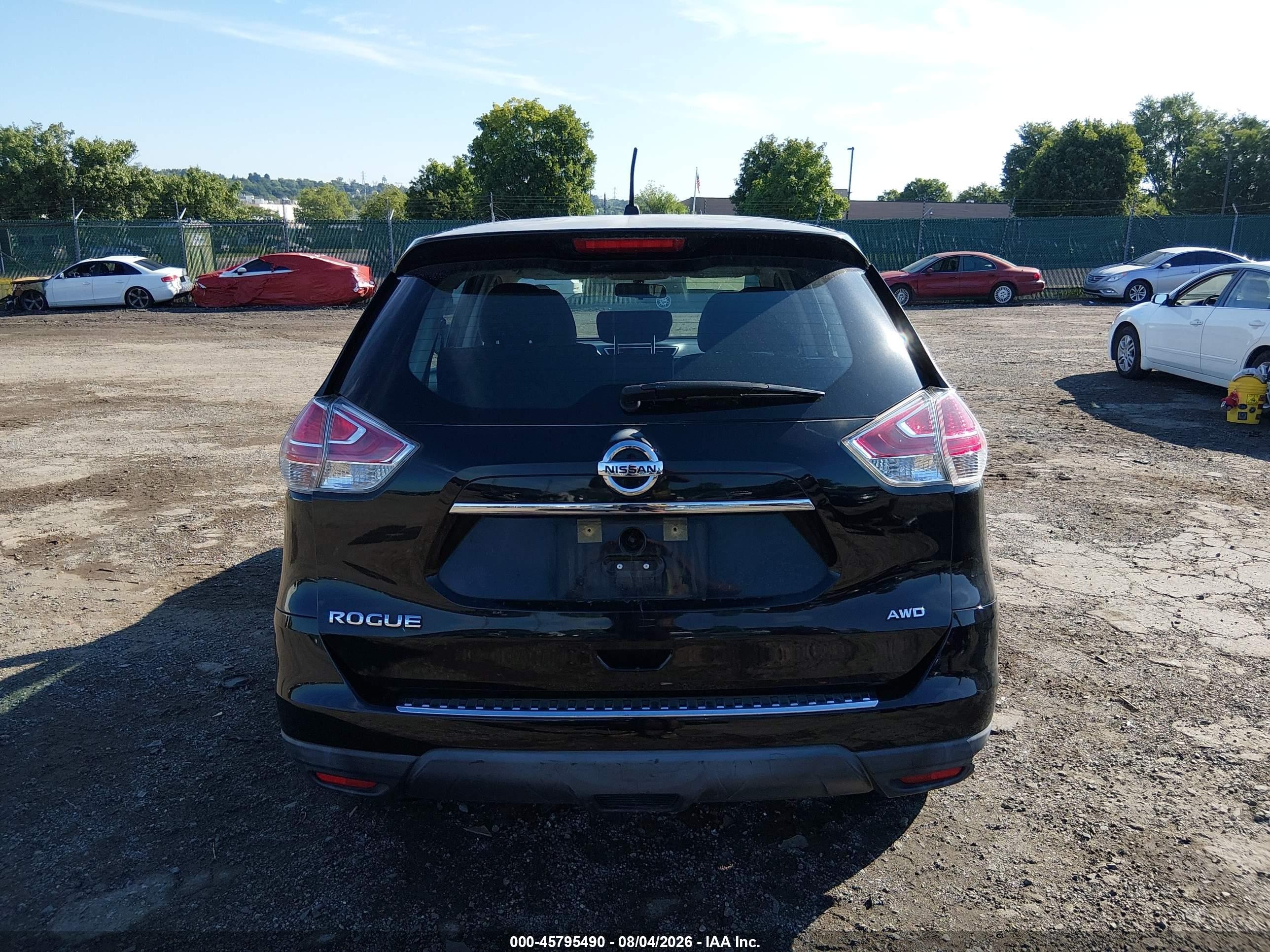 2015 Nissan Rogue S Black vin: KNMAT2MV5FP516805