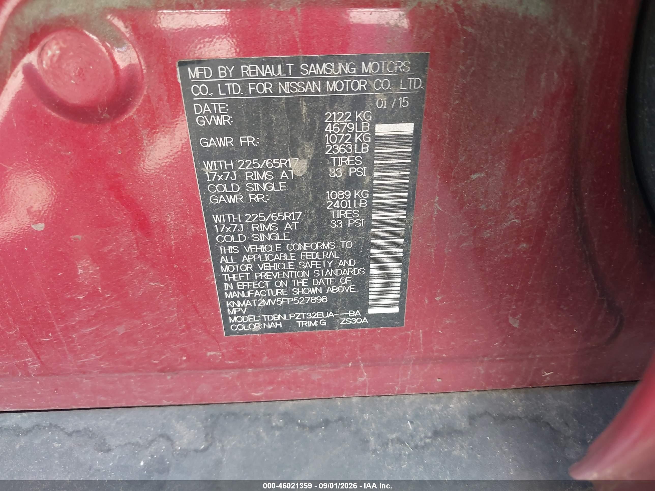 2015 Nissan Rogue S Red vin: KNMAT2MV5FP527898