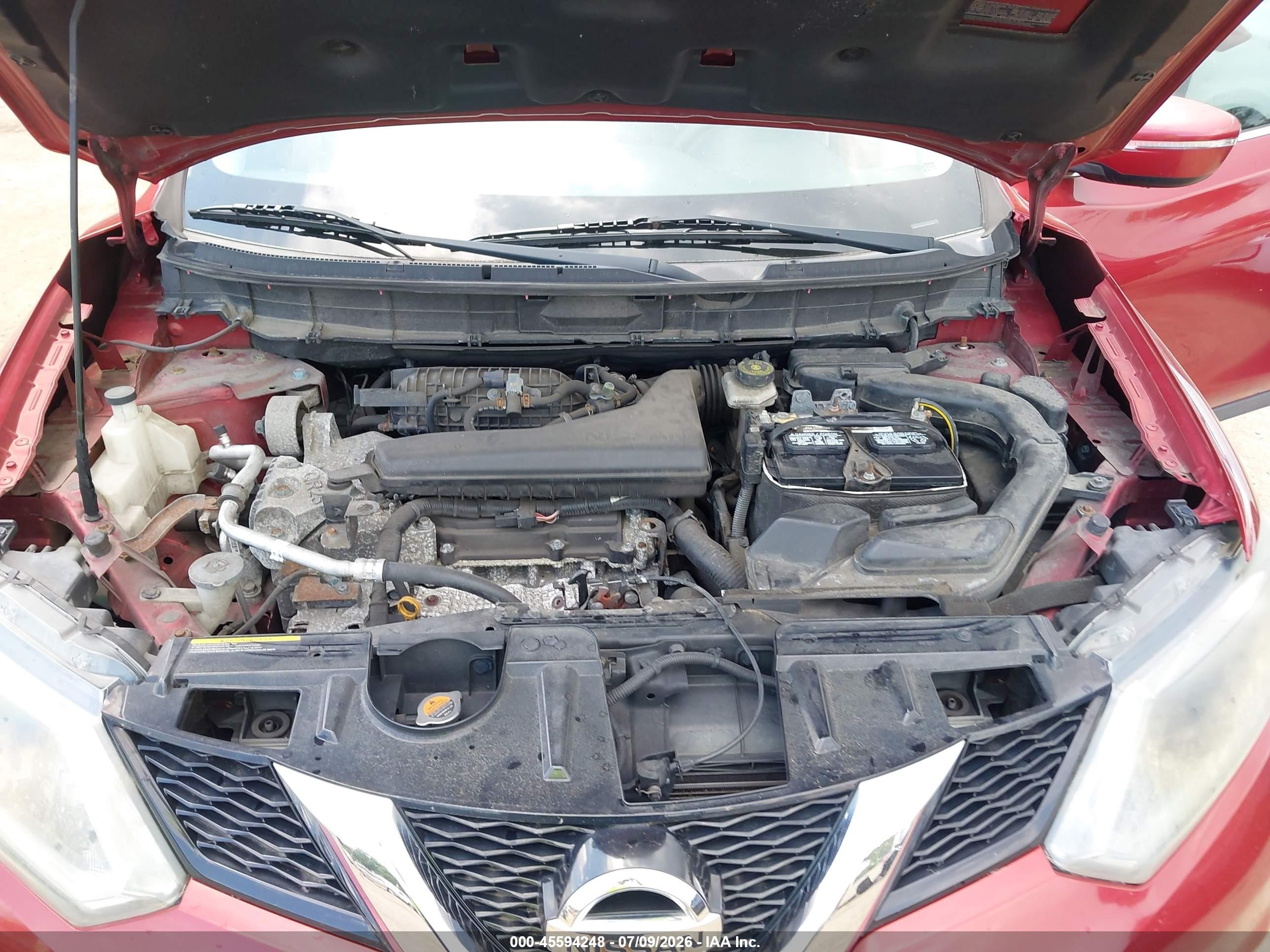 2015 Nissan Rogue S Red vin: KNMAT2MV5FP536648
