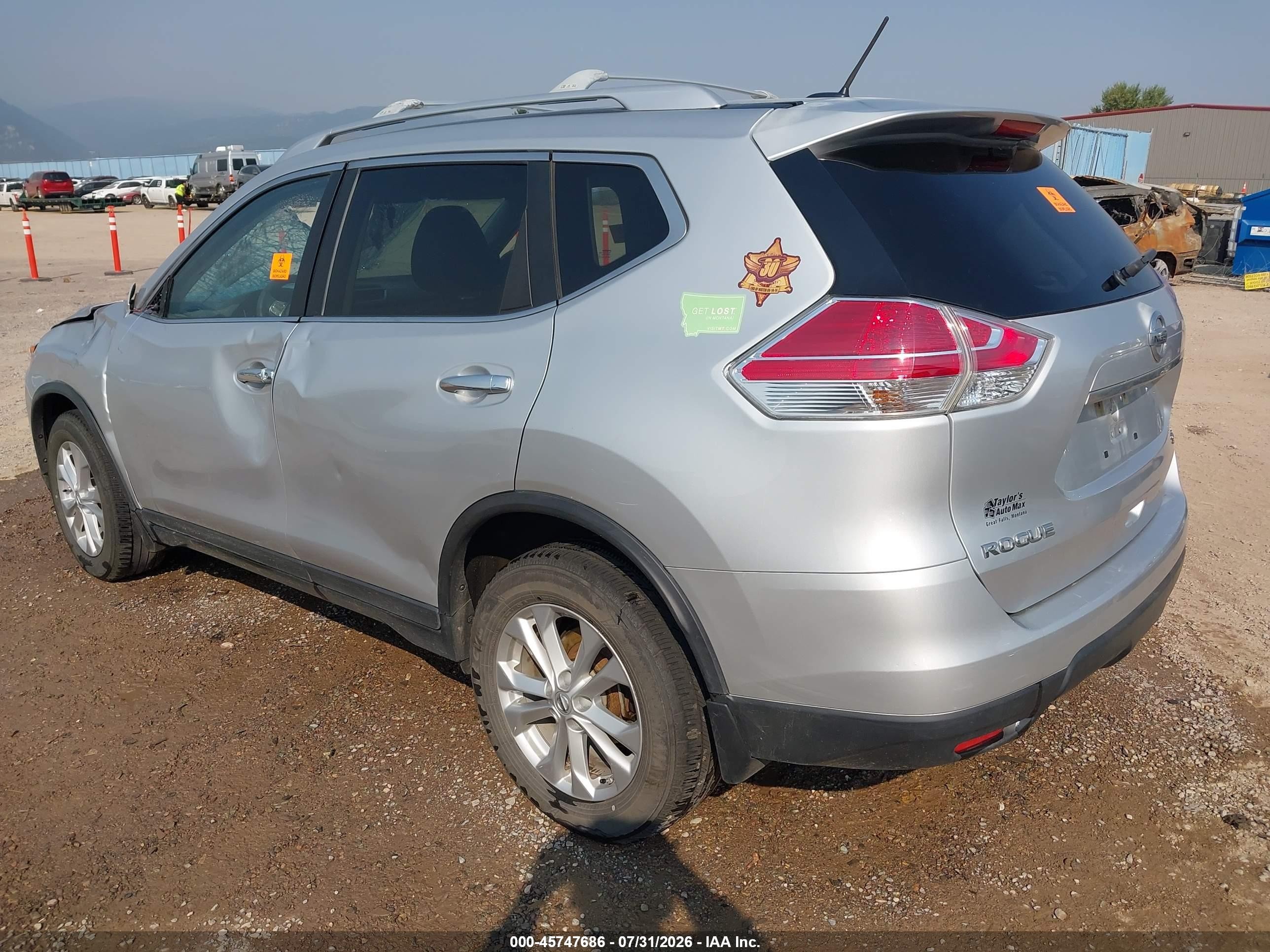 2015 Nissan Rogue Sv Silver vin: KNMAT2MV5FP552607