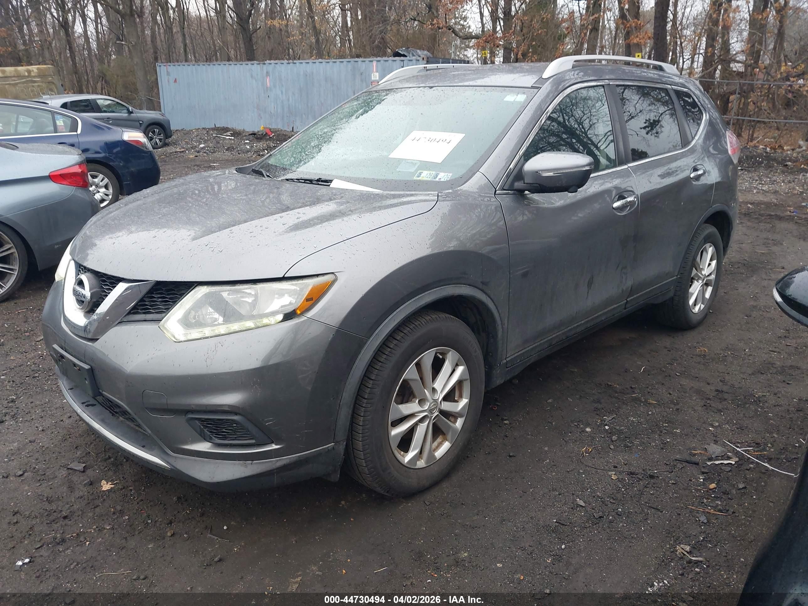 2015 Nissan Rogue Sv Gray vin: KNMAT2MV5FP567091