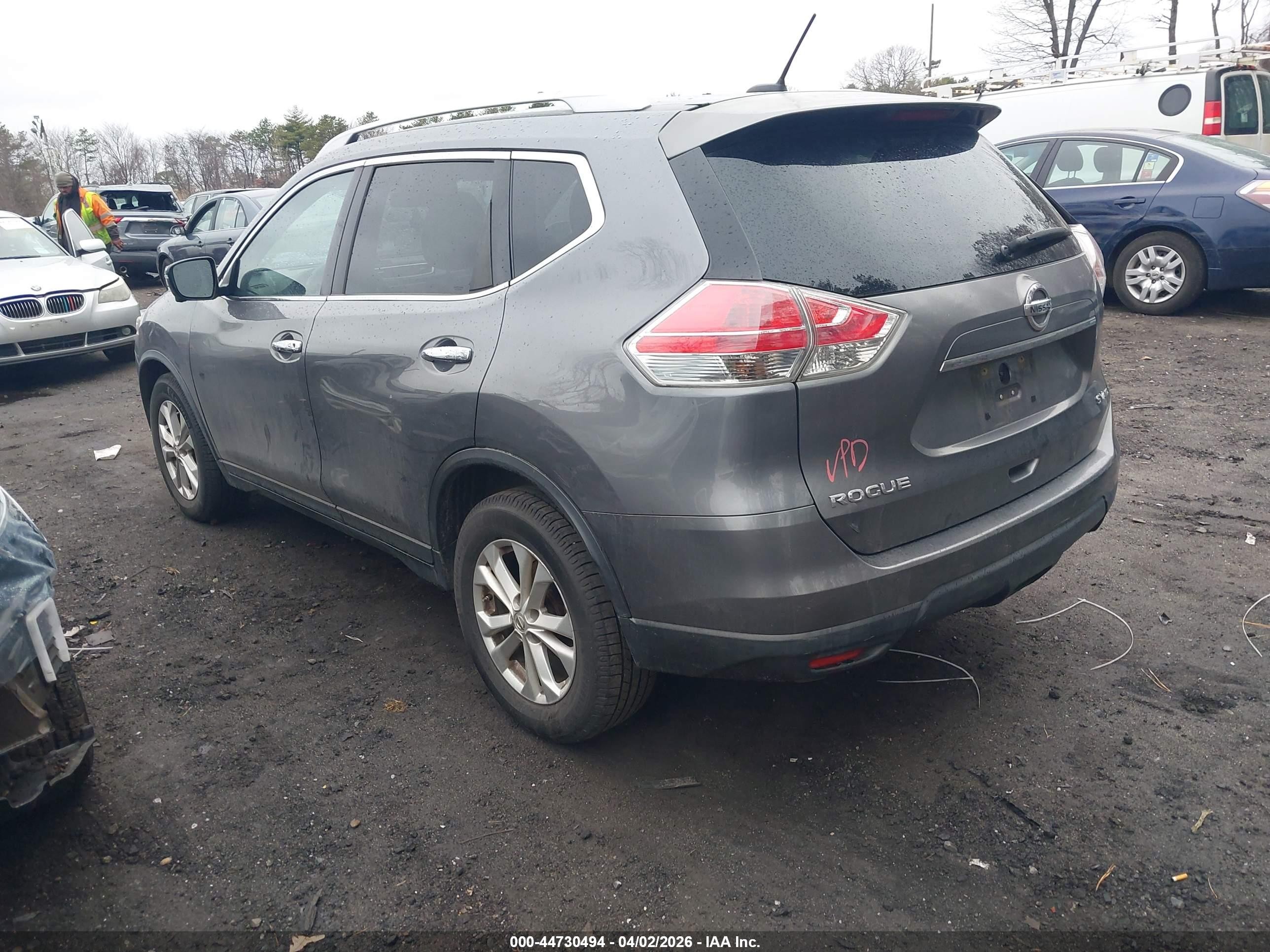 2015 Nissan Rogue Sv Gray vin: KNMAT2MV5FP567091
