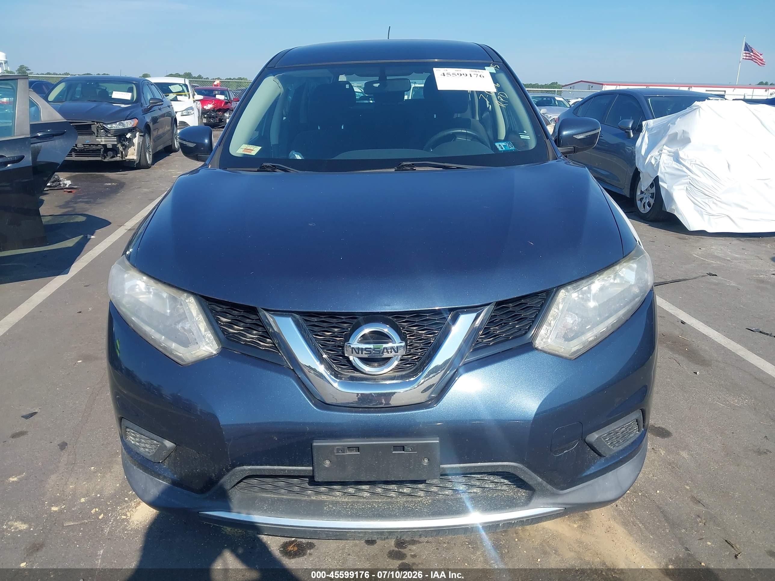 2015 Nissan Rogue S Blue vin: KNMAT2MV5FP580603