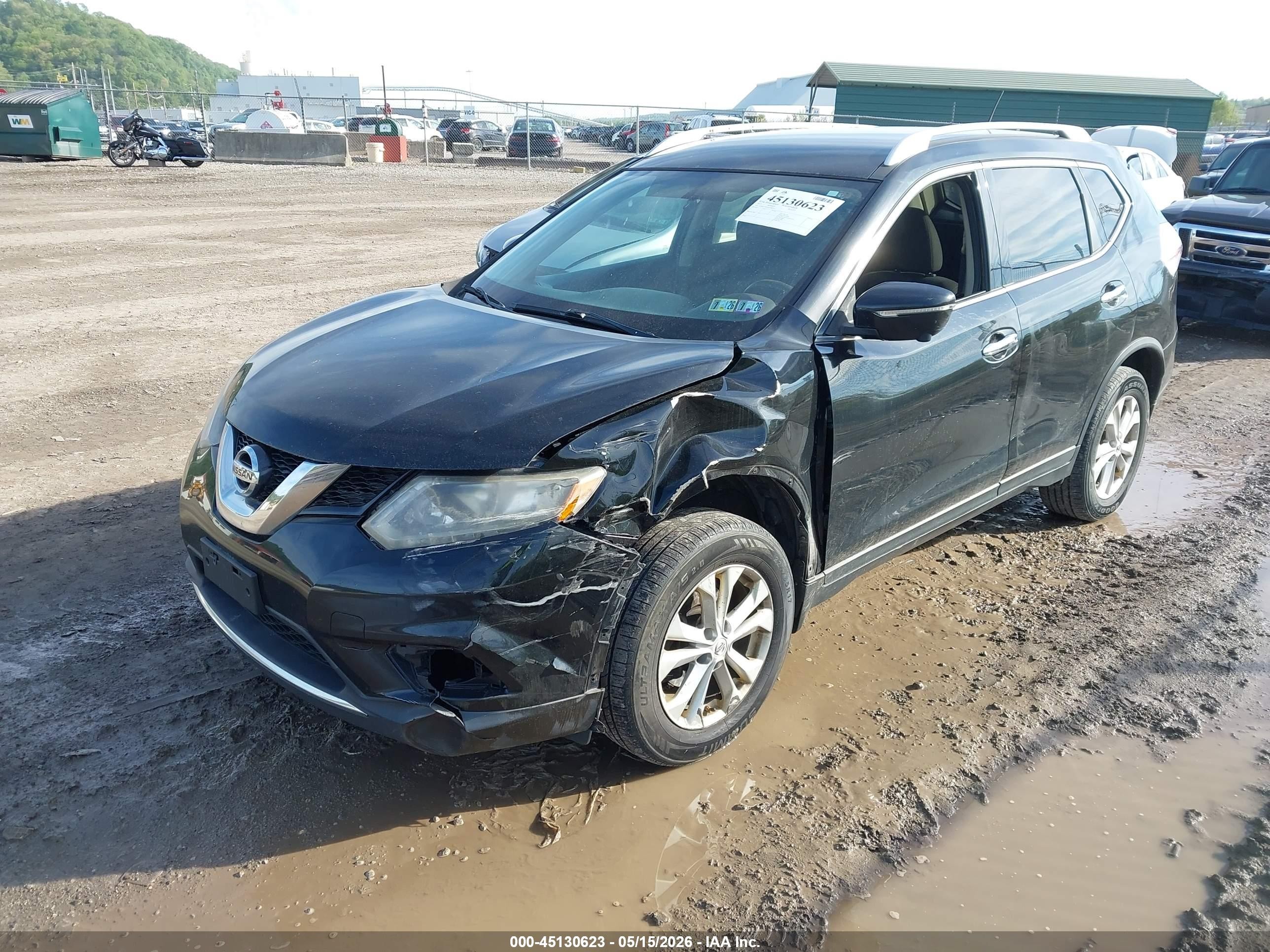 2015 Nissan Rogue Sv Черный vin: KNMAT2MV5FP586014