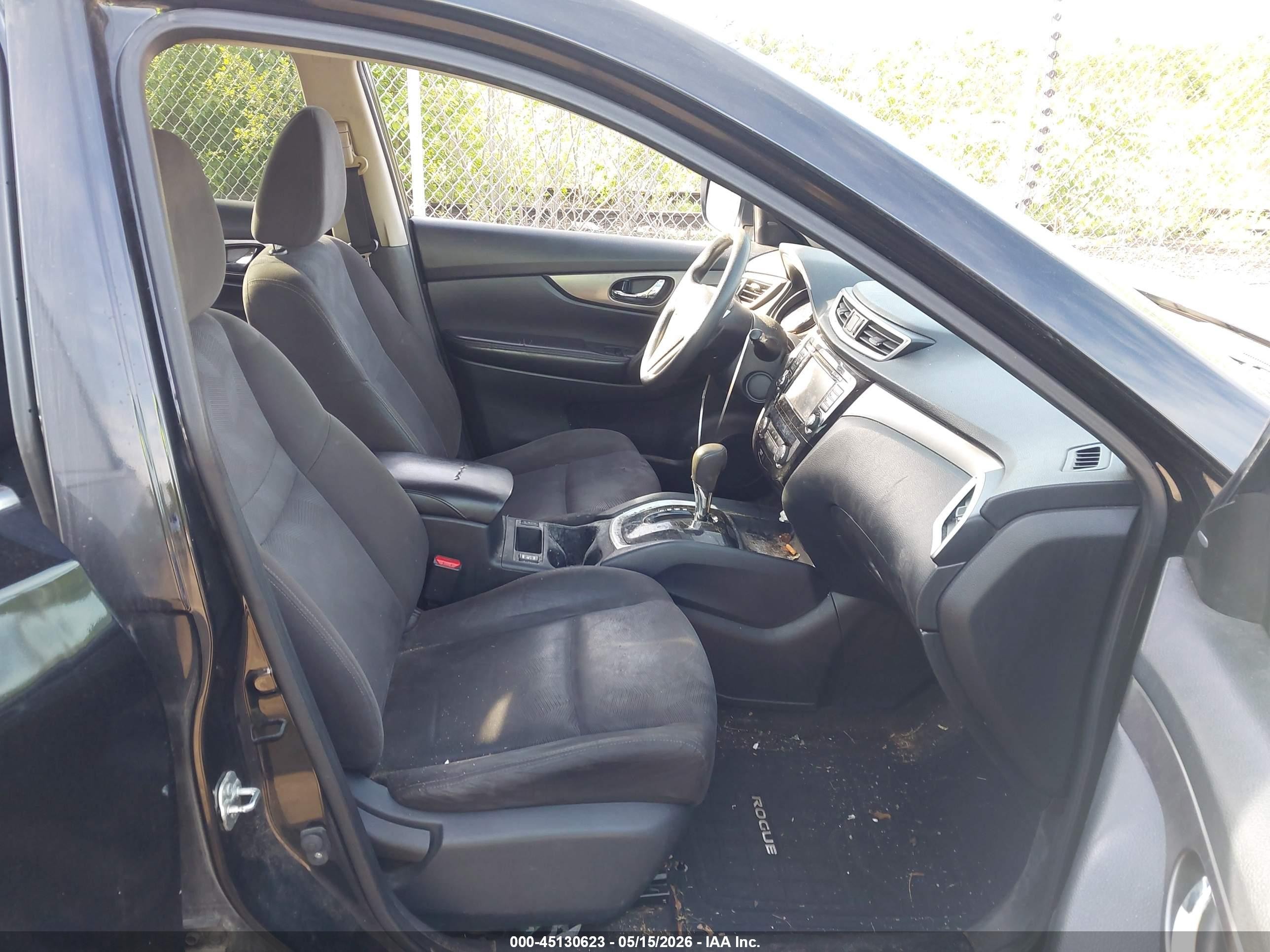 2015 Nissan Rogue Sv Черный vin: KNMAT2MV5FP586014