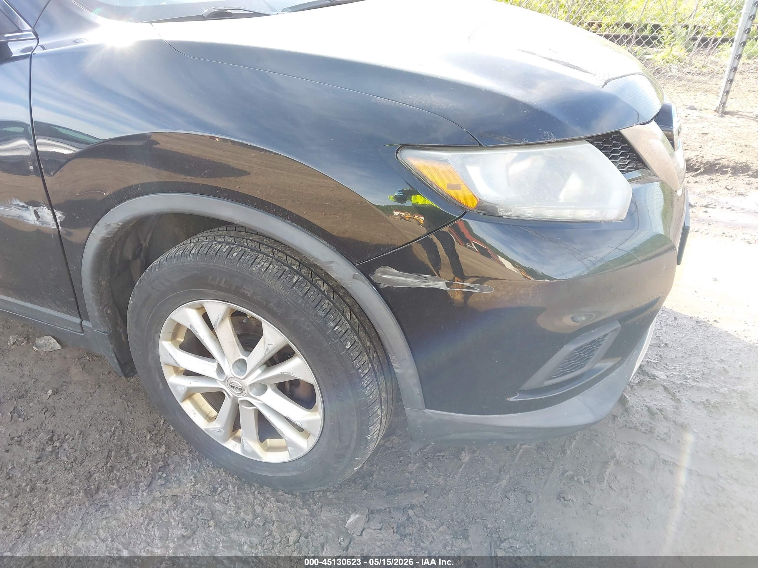 2015 Nissan Rogue Sv Черный vin: KNMAT2MV5FP586014