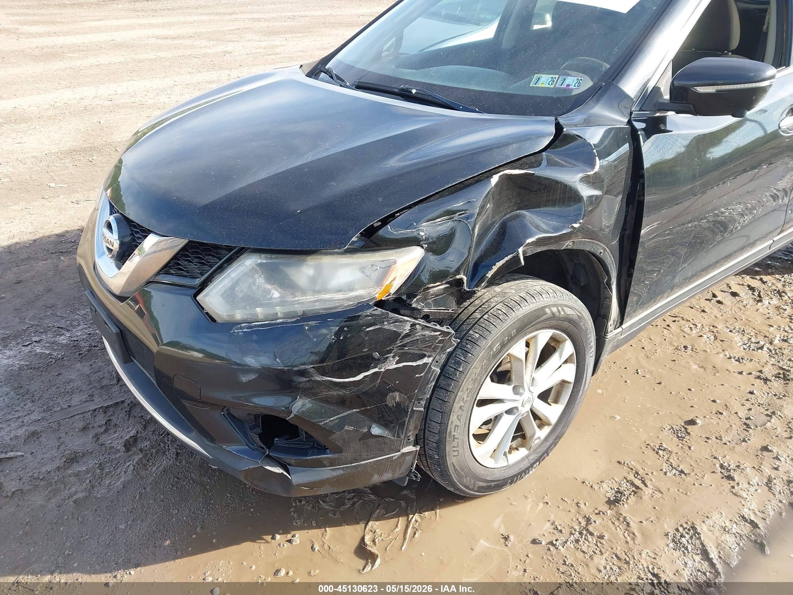 2015 Nissan Rogue Sv Черный vin: KNMAT2MV5FP586014
