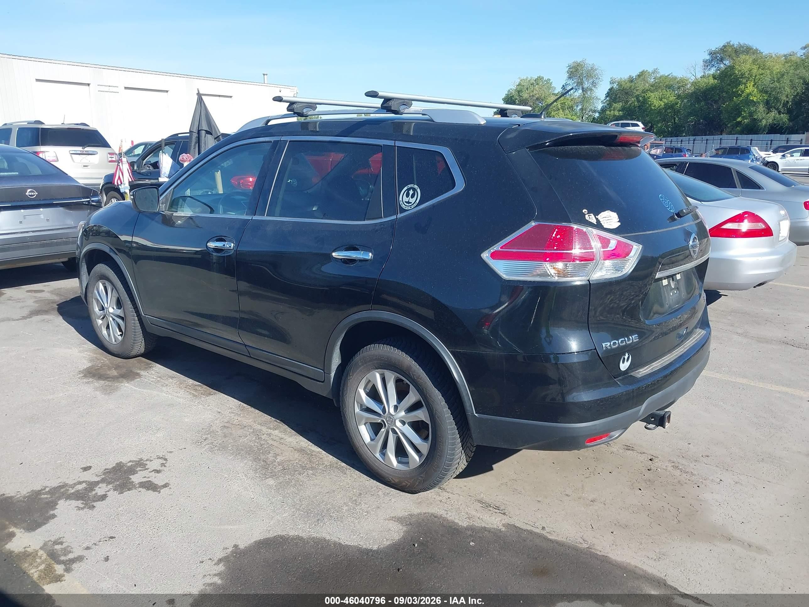 2016 Nissan Rogue Sv Black vin: KNMAT2MV5GP717167