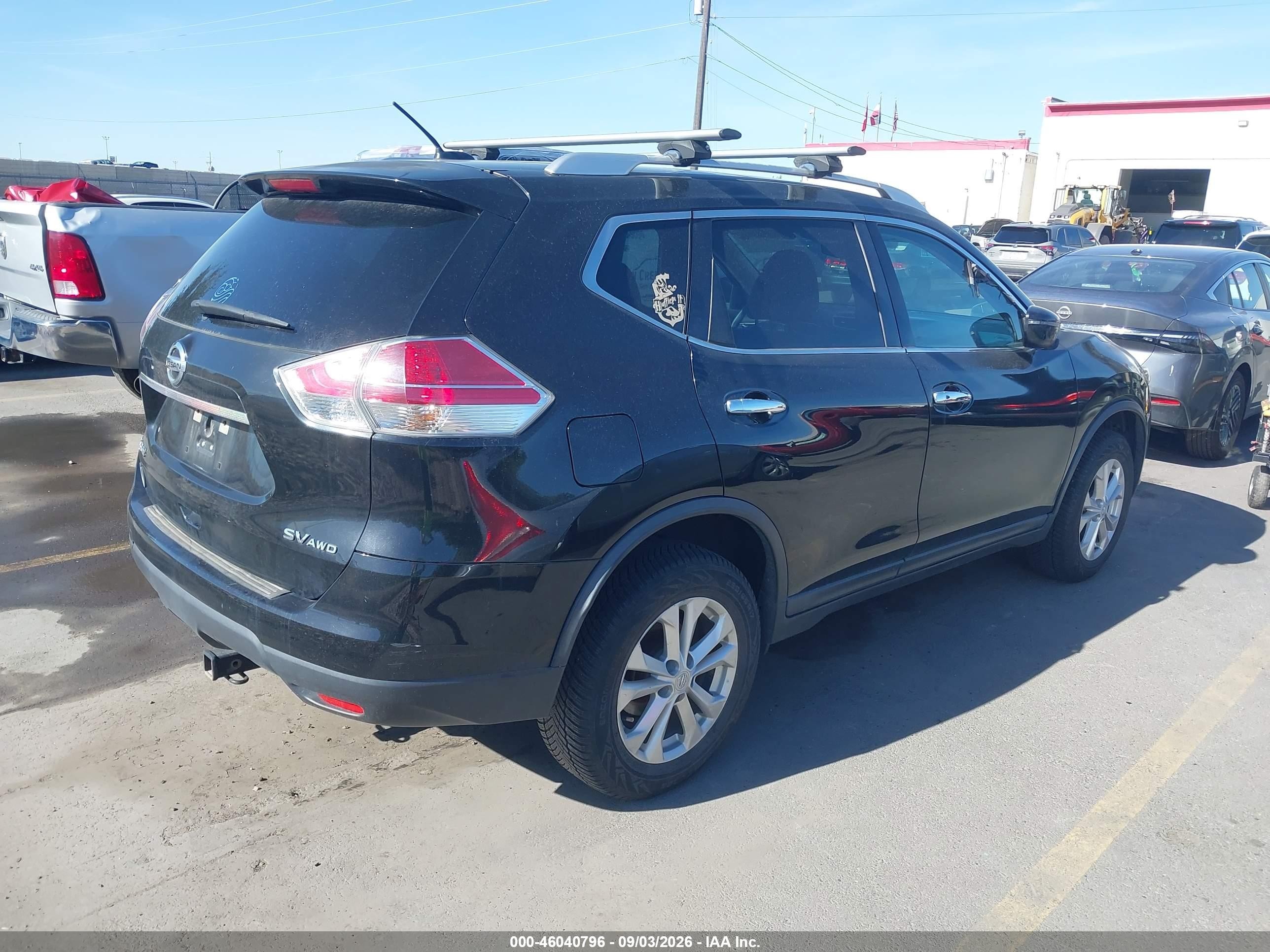 2016 Nissan Rogue Sv Black vin: KNMAT2MV5GP717167