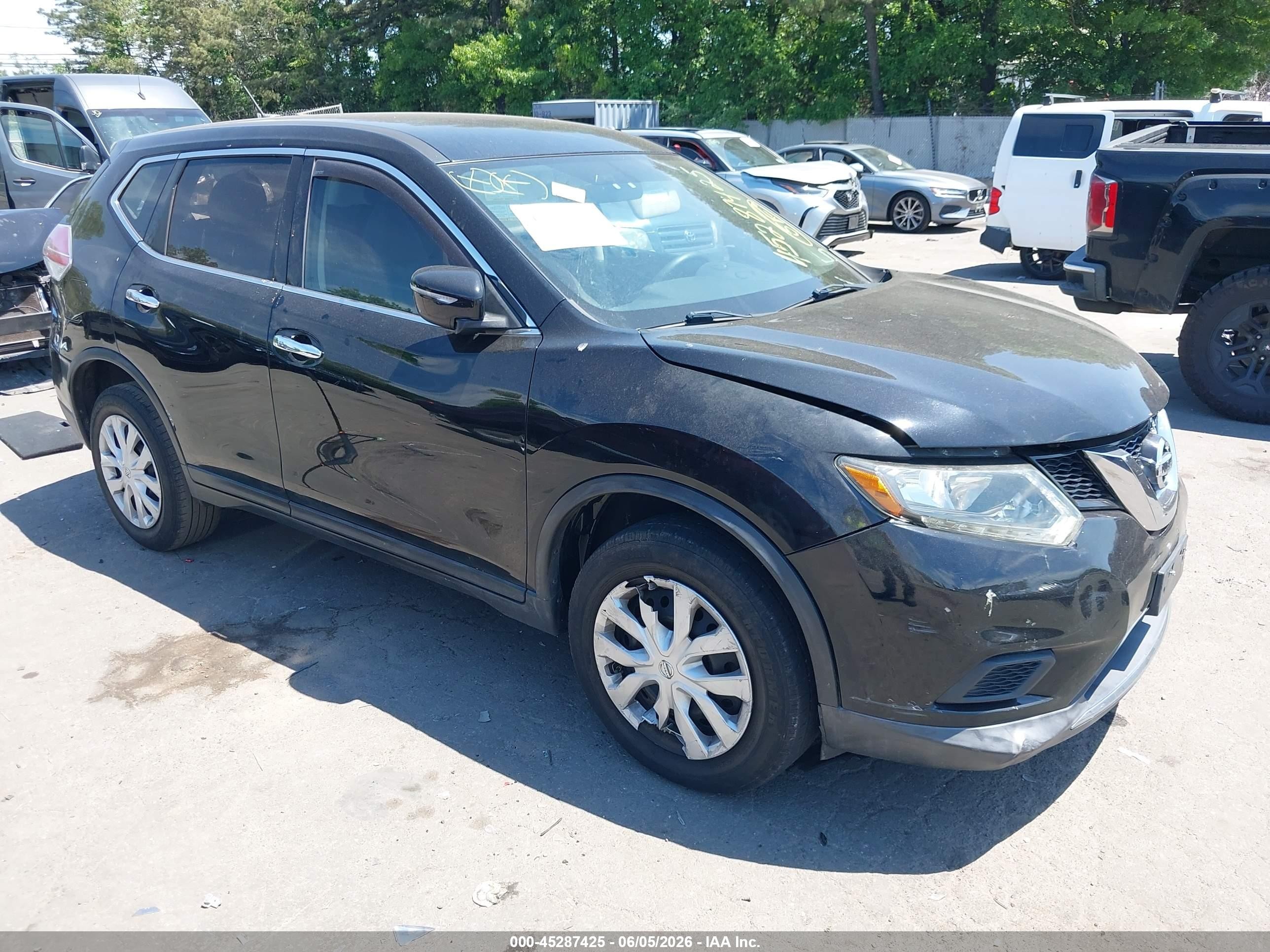 2015 Nissan Rogue S Black vin: KNMAT2MV6FP518370