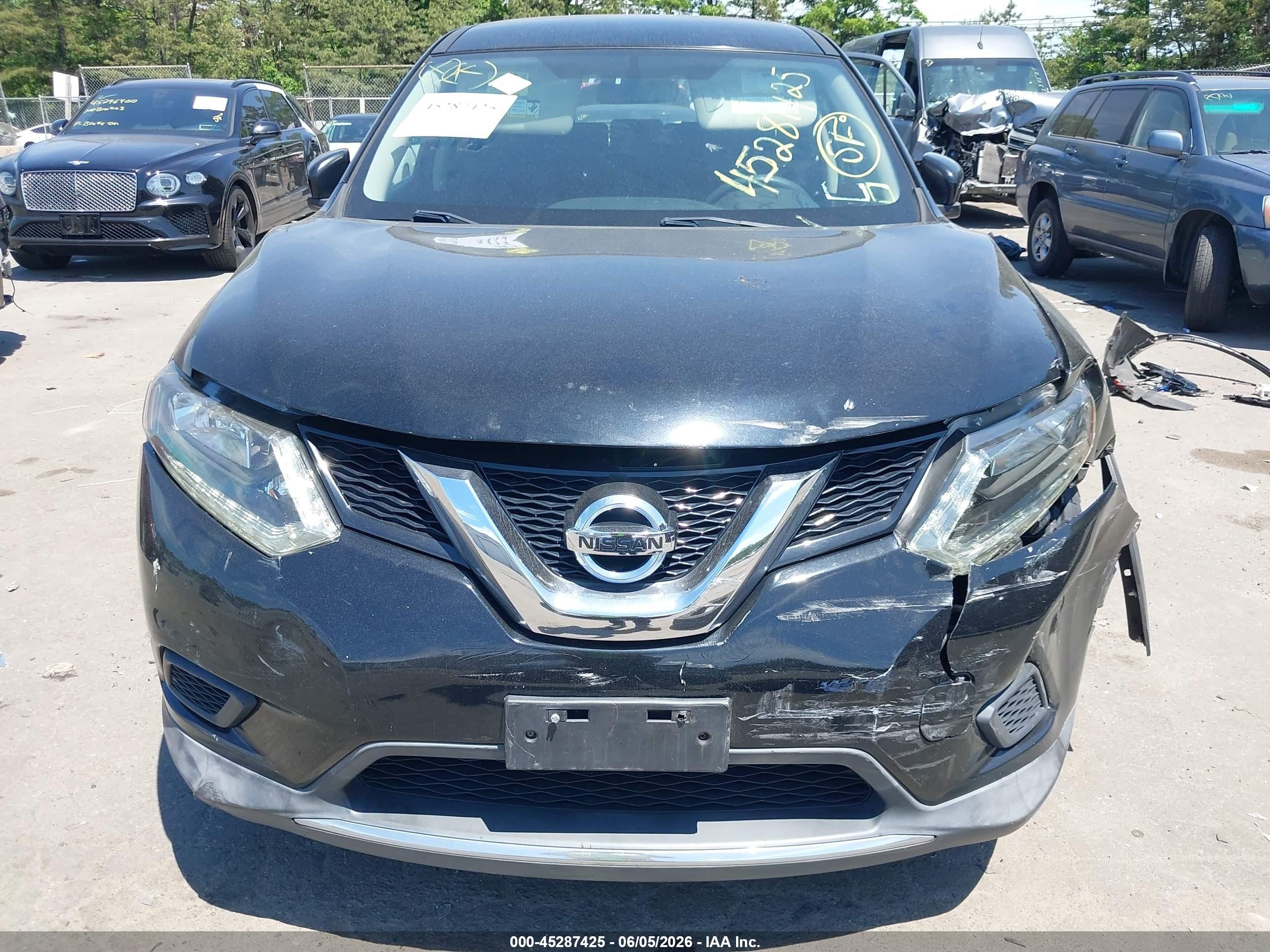 2015 Nissan Rogue S Черный vin: KNMAT2MV6FP518370
