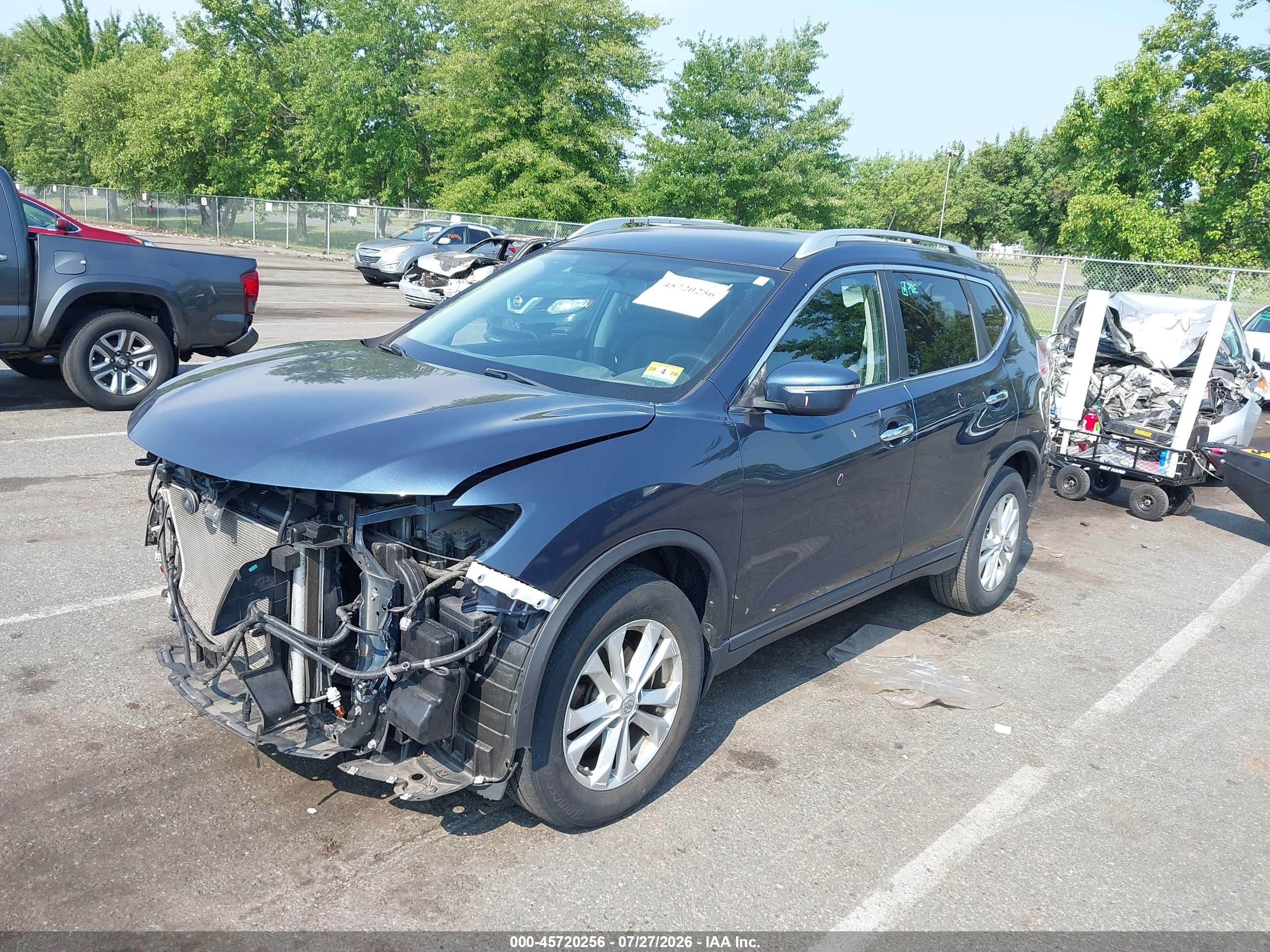 2015 Nissan Rogue Sv Blue vin: KNMAT2MV6FP536514