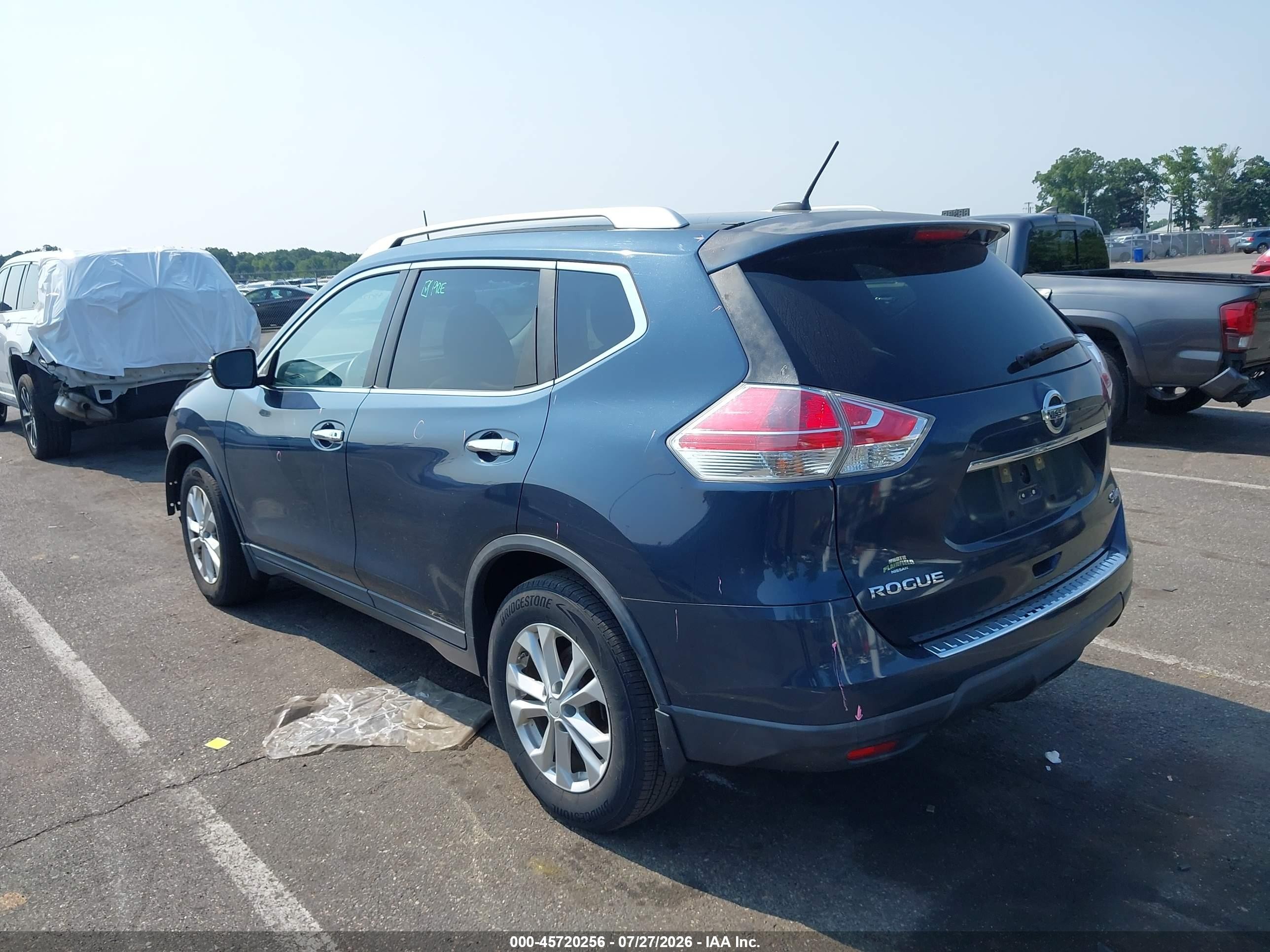 2015 Nissan Rogue Sv Blue vin: KNMAT2MV6FP536514
