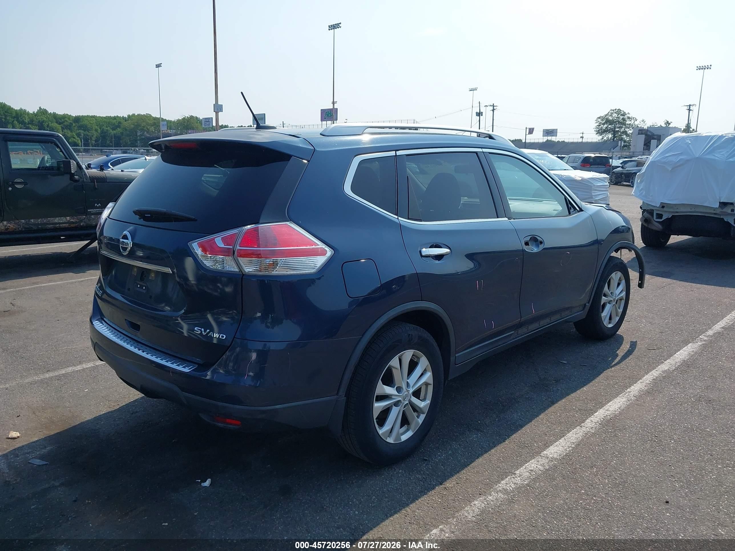 2015 Nissan Rogue Sv Blue vin: KNMAT2MV6FP536514