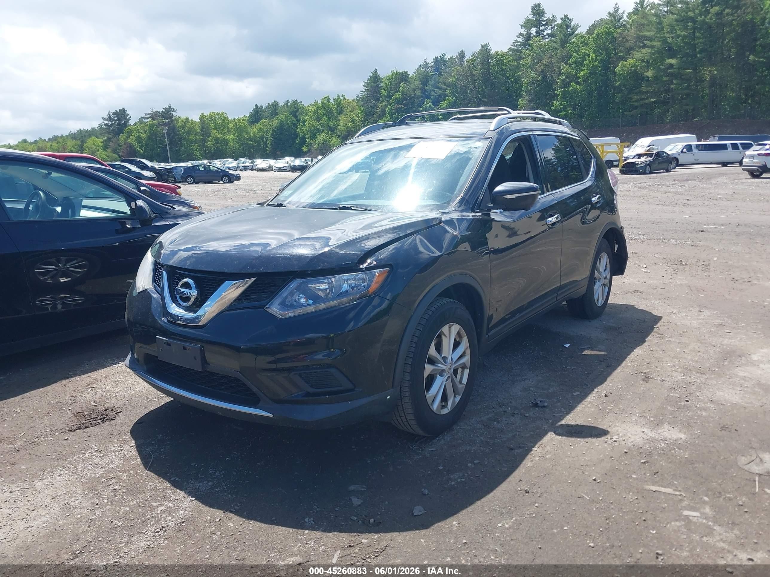 2015 Nissan Rogue Sv Black vin: KNMAT2MV6FP536674