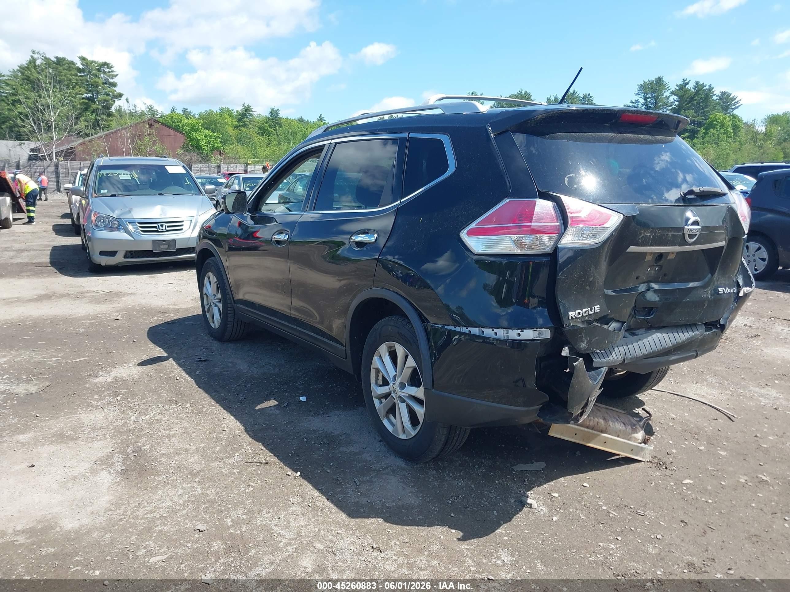 2015 Nissan Rogue Sv Black vin: KNMAT2MV6FP536674