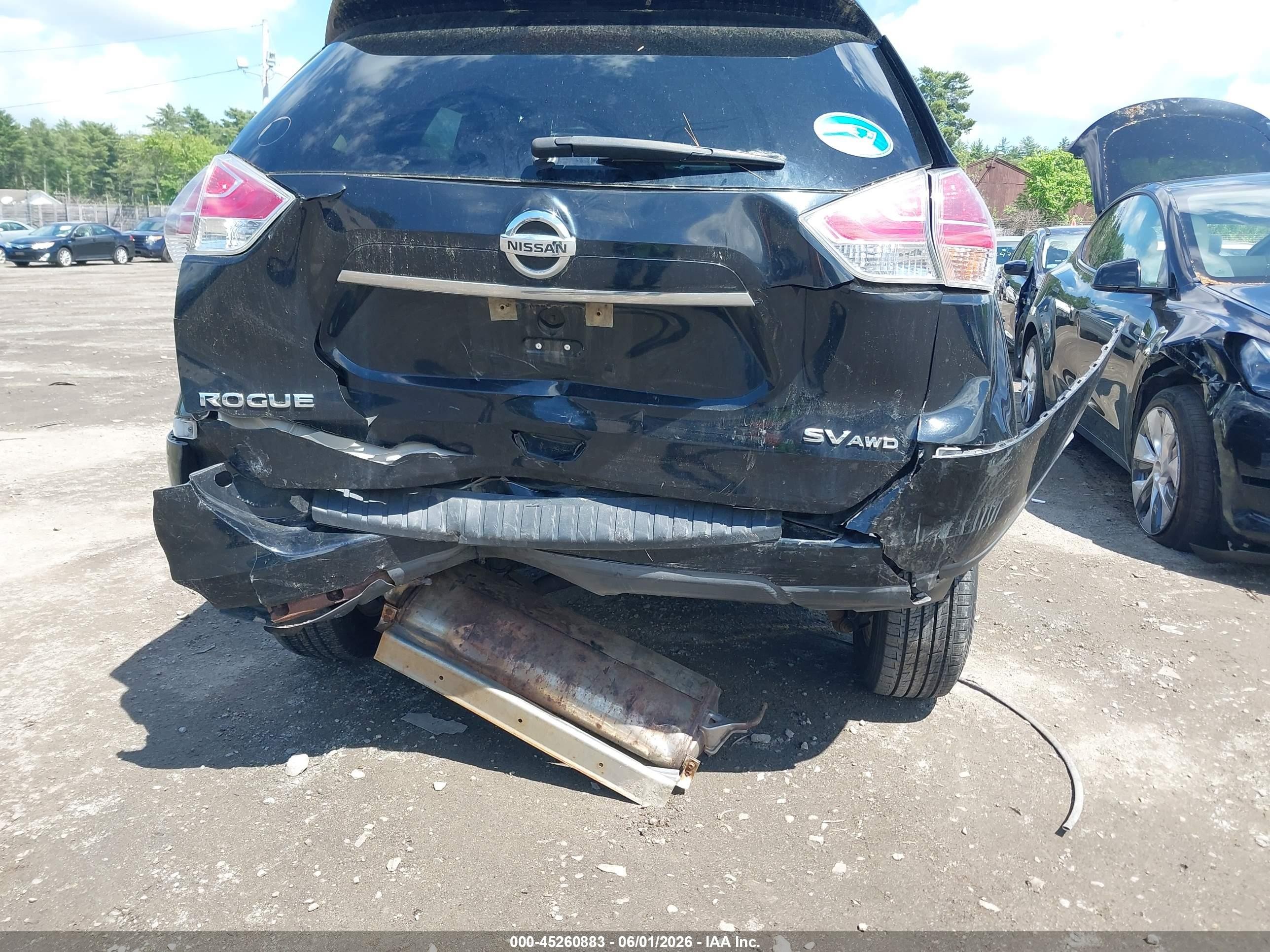 2015 Nissan Rogue Sv Black vin: KNMAT2MV6FP536674