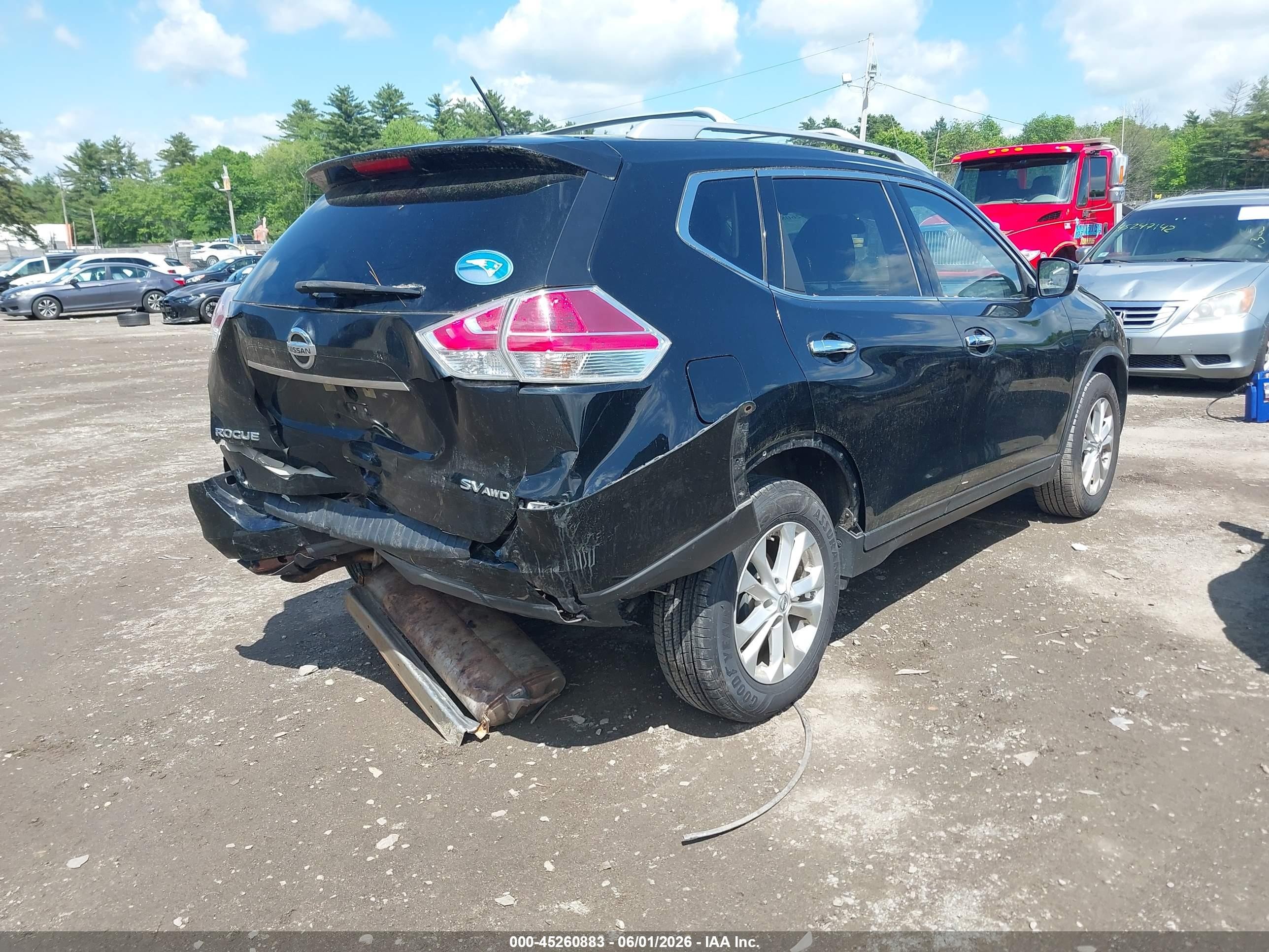 2015 Nissan Rogue Sv Black vin: KNMAT2MV6FP536674