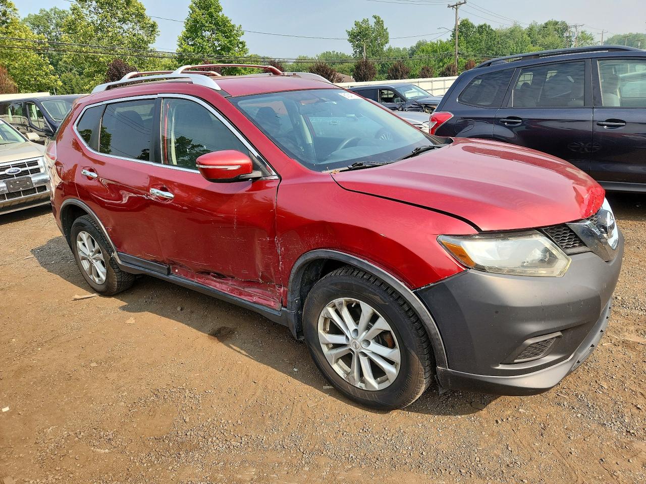 2015 Nissan Rogue Sv Red vin: KNMAT2MV6FP538182