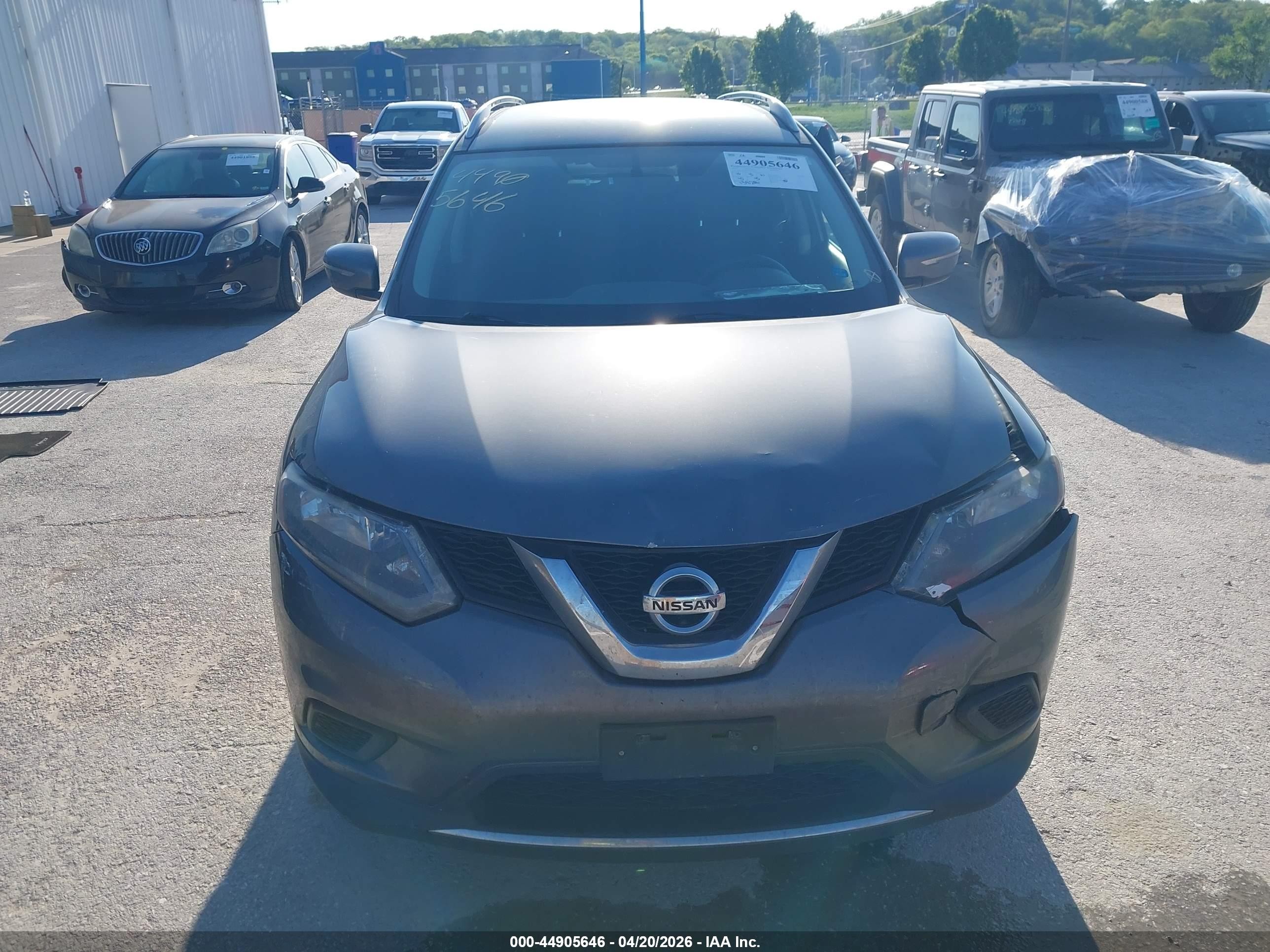 2015 Nissan Rogue Sv Серый vin: KNMAT2MV6FP546038