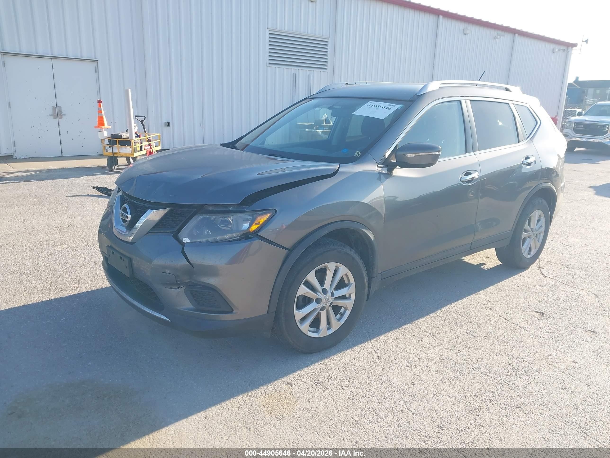 2015 Nissan Rogue Sv Серый vin: KNMAT2MV6FP546038