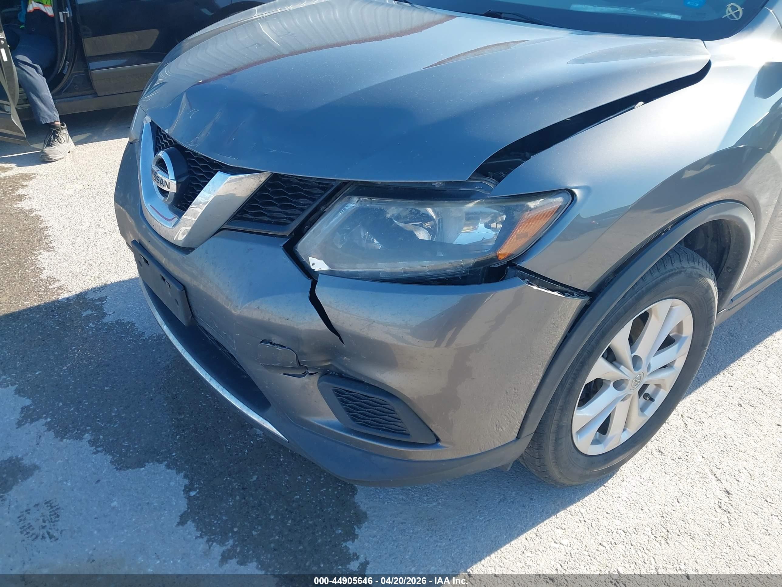2015 Nissan Rogue Sv Серый vin: KNMAT2MV6FP546038