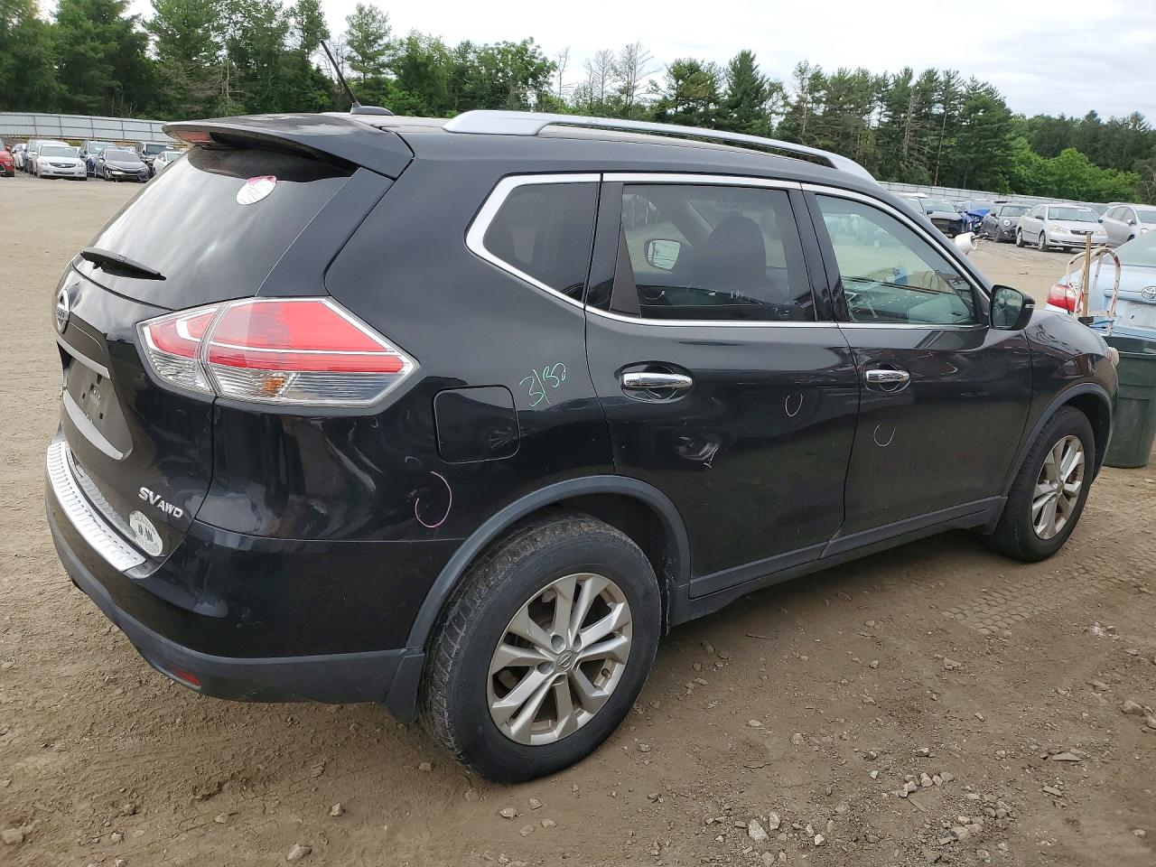 2015 Nissan Rogue Sv Black vin: KNMAT2MV6FP546461