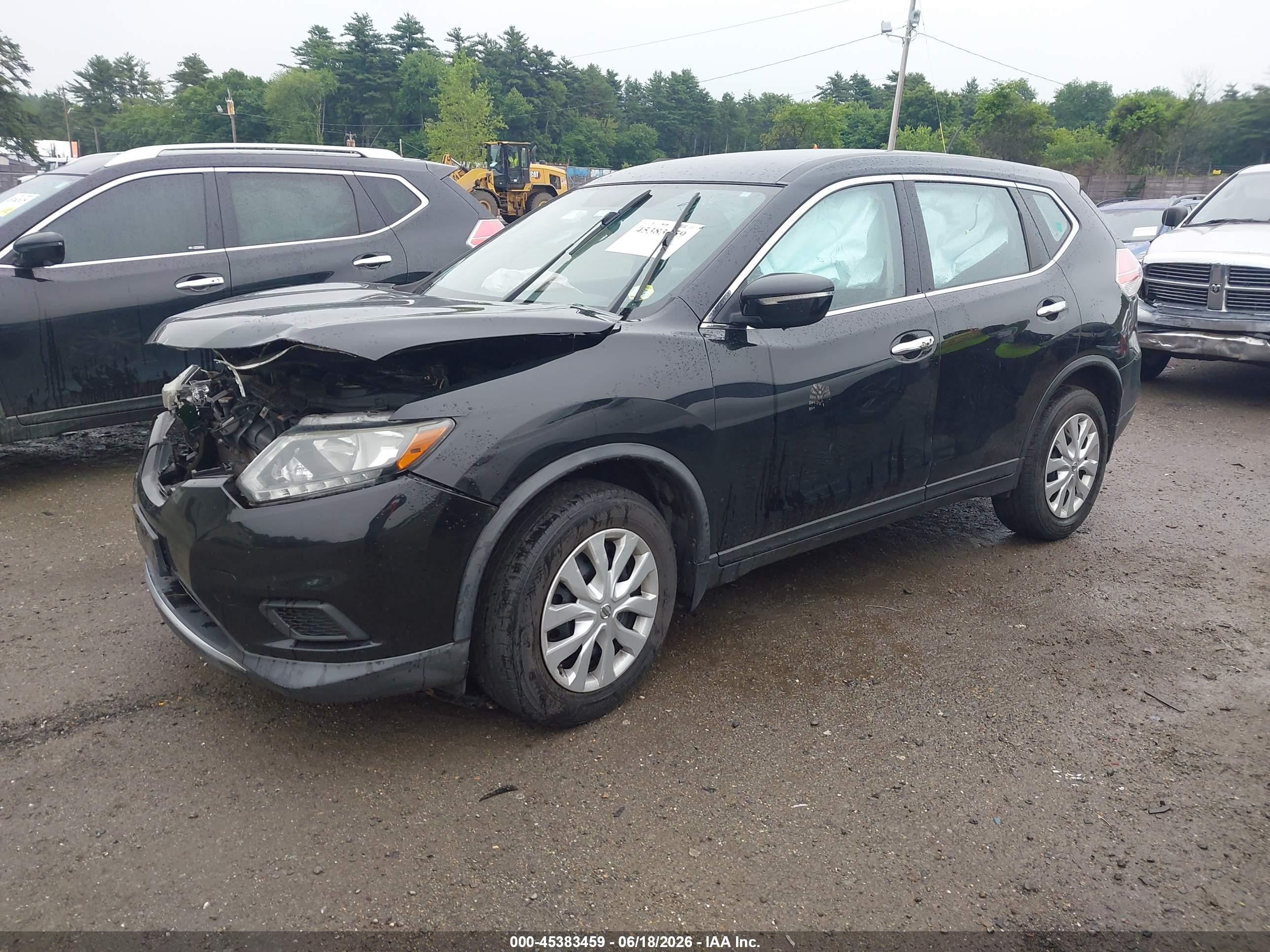 2015 Nissan Rogue S Black vin: KNMAT2MV6FP547223