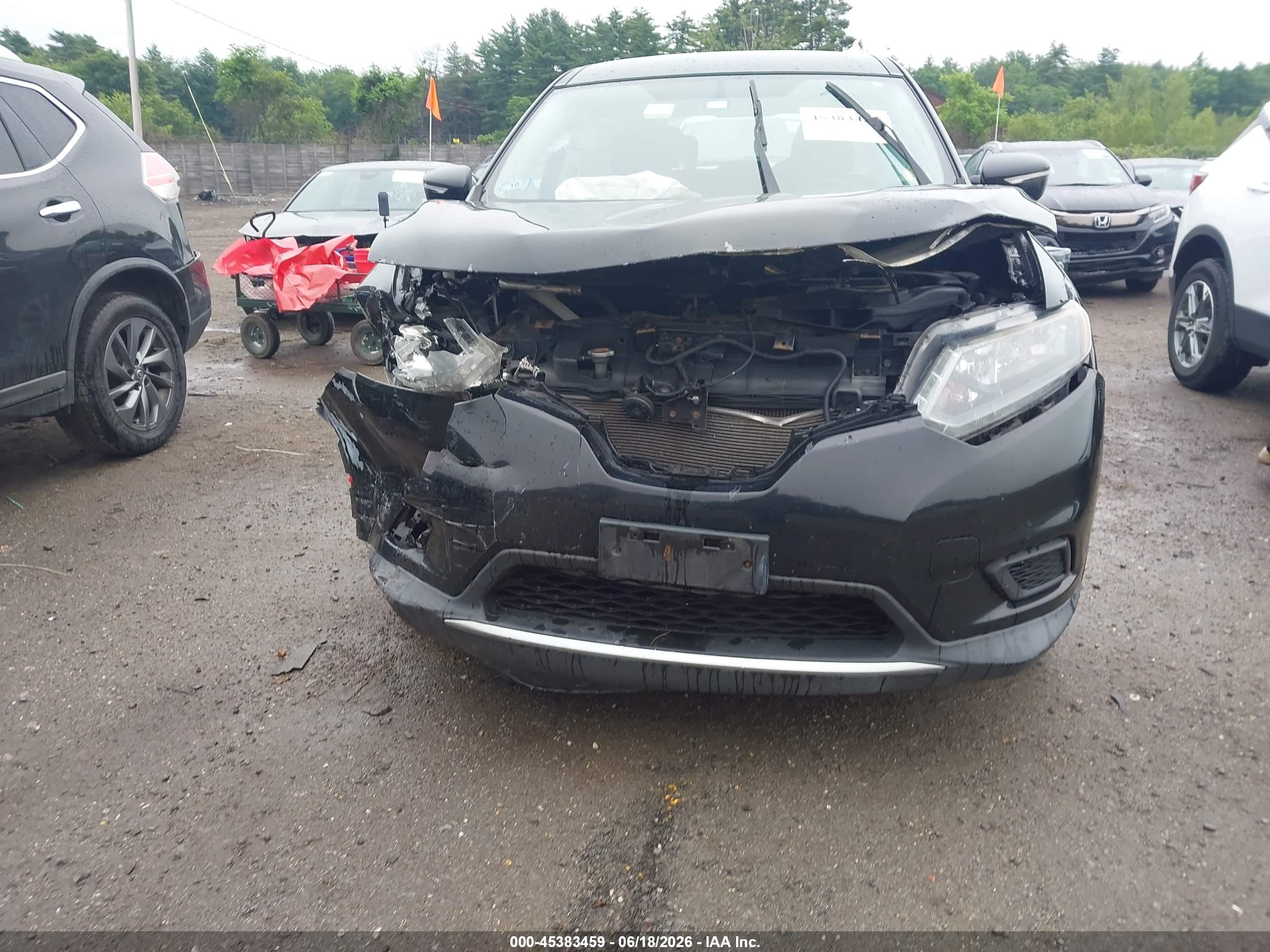 2015 Nissan Rogue S Black vin: KNMAT2MV6FP547223