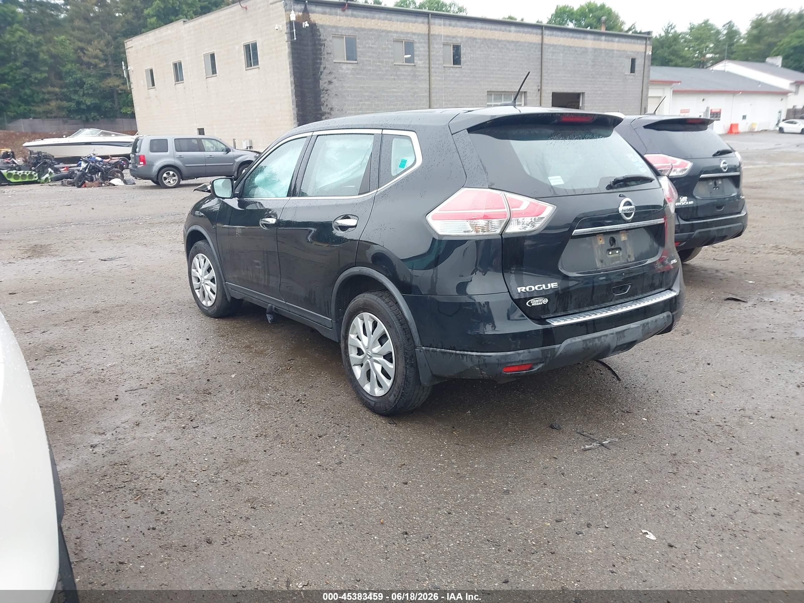 2015 Nissan Rogue S Black vin: KNMAT2MV6FP547223